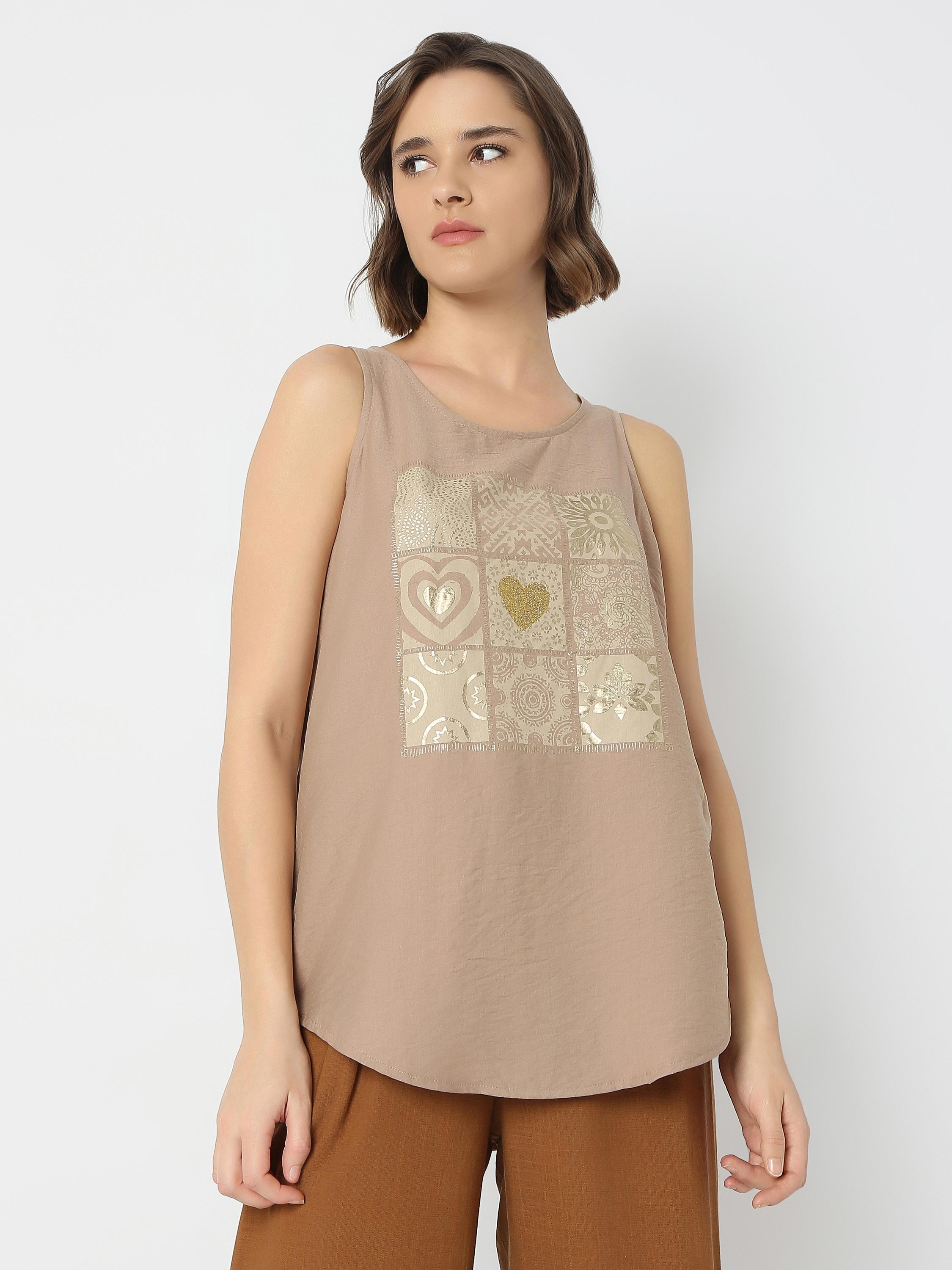Printed Sleeveless Casual Top