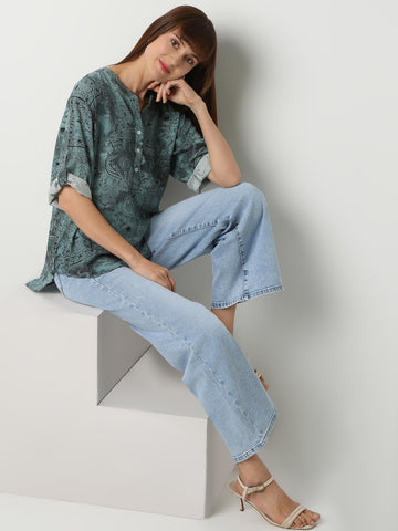 Floral Print Tunic Shirt