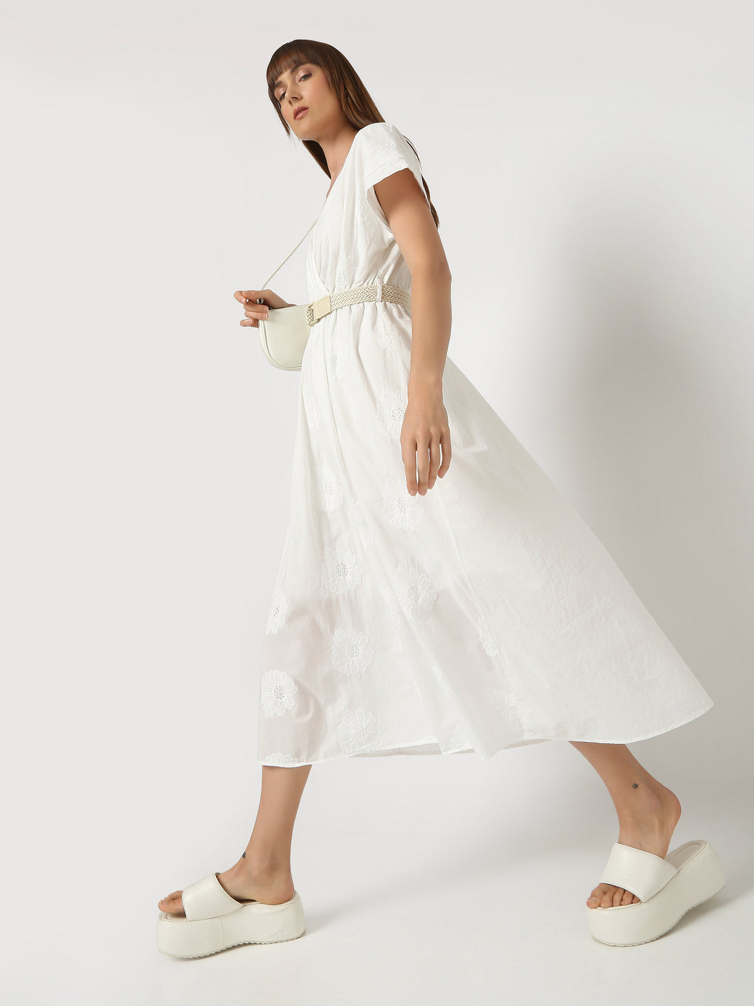 Women's Embroidered Wrap Dress