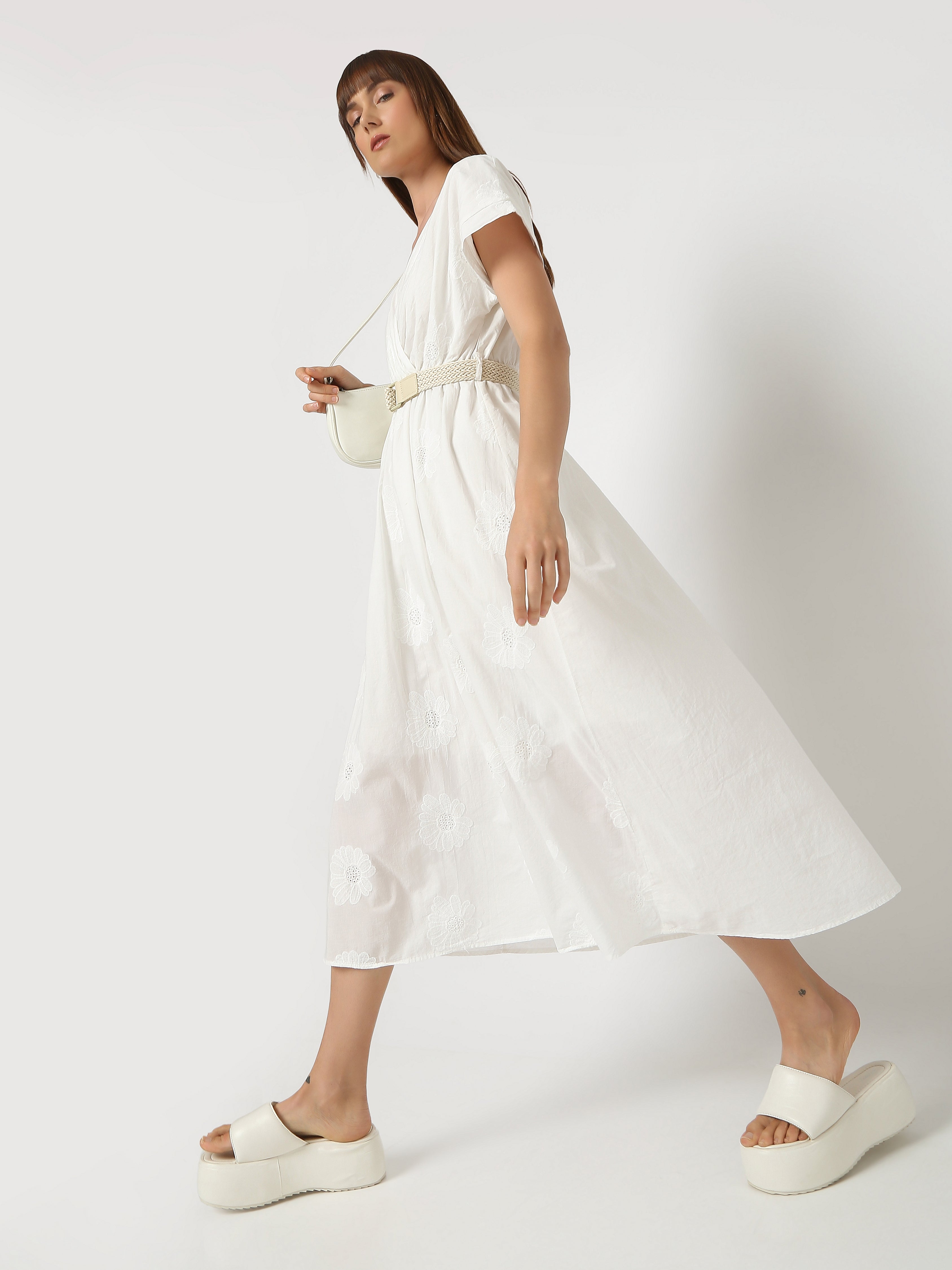 Women's Embroidered Wrap Dress