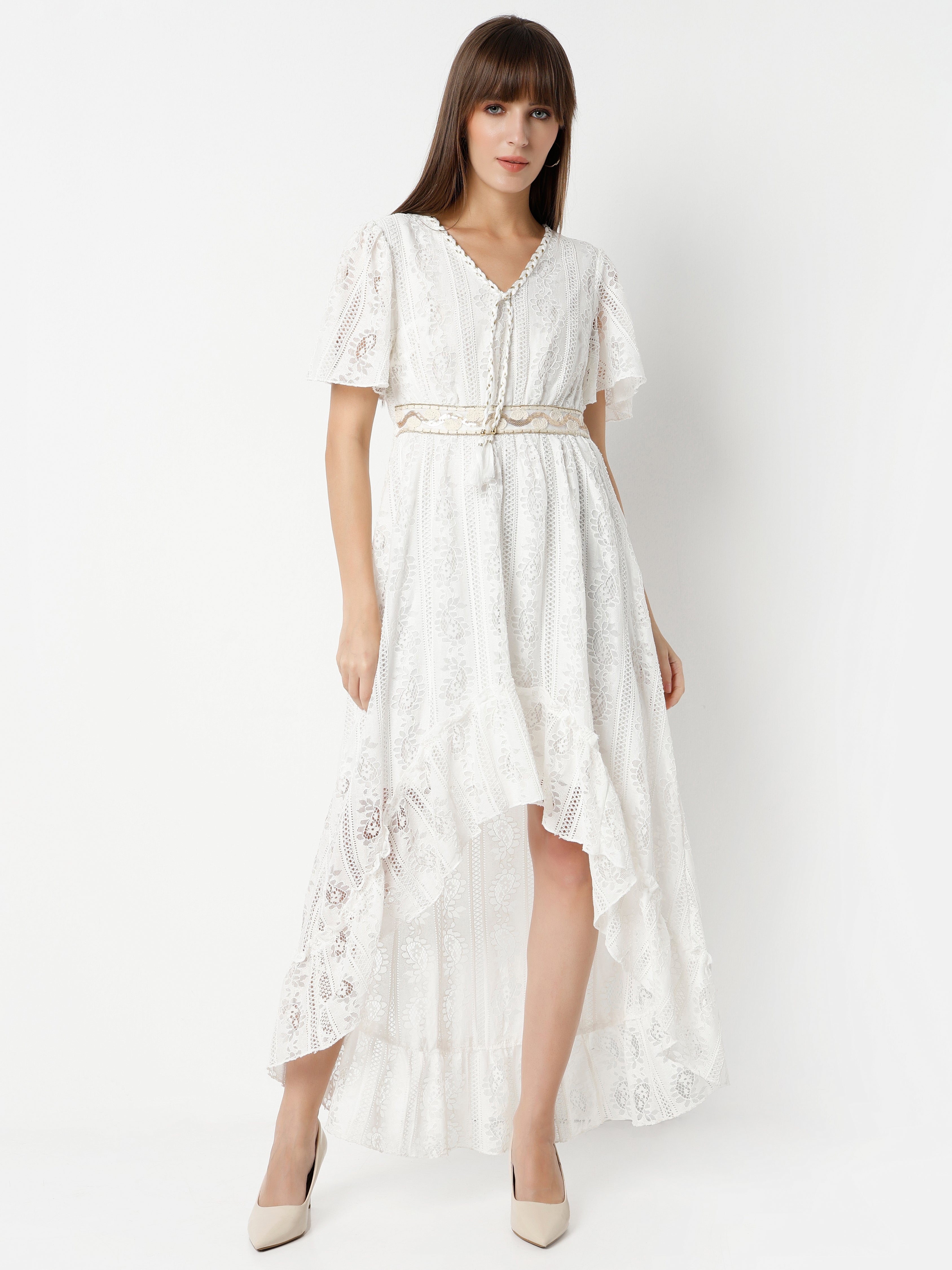 Women's Lace High-Low Dress