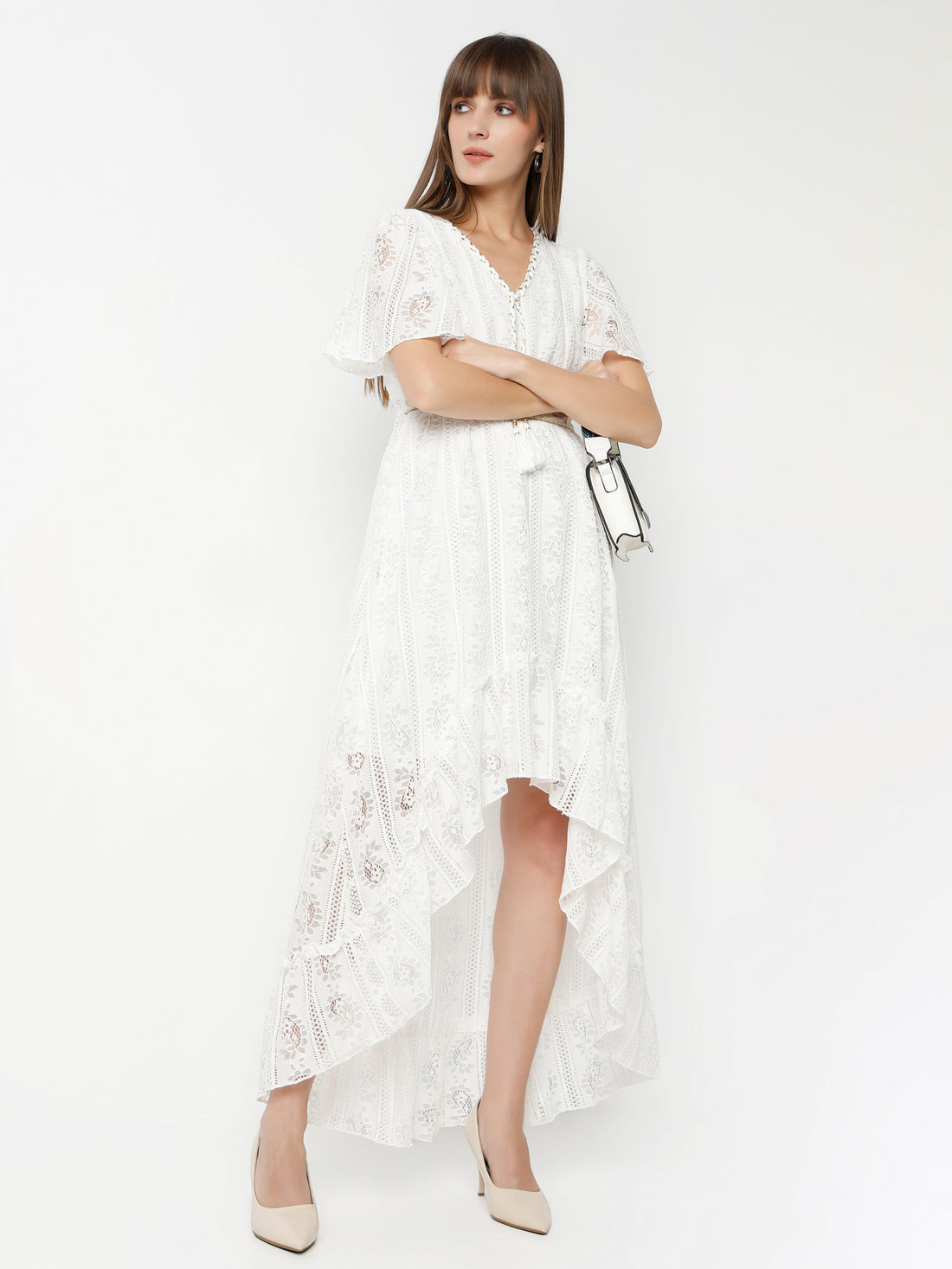 Women's Lace High-Low Dress