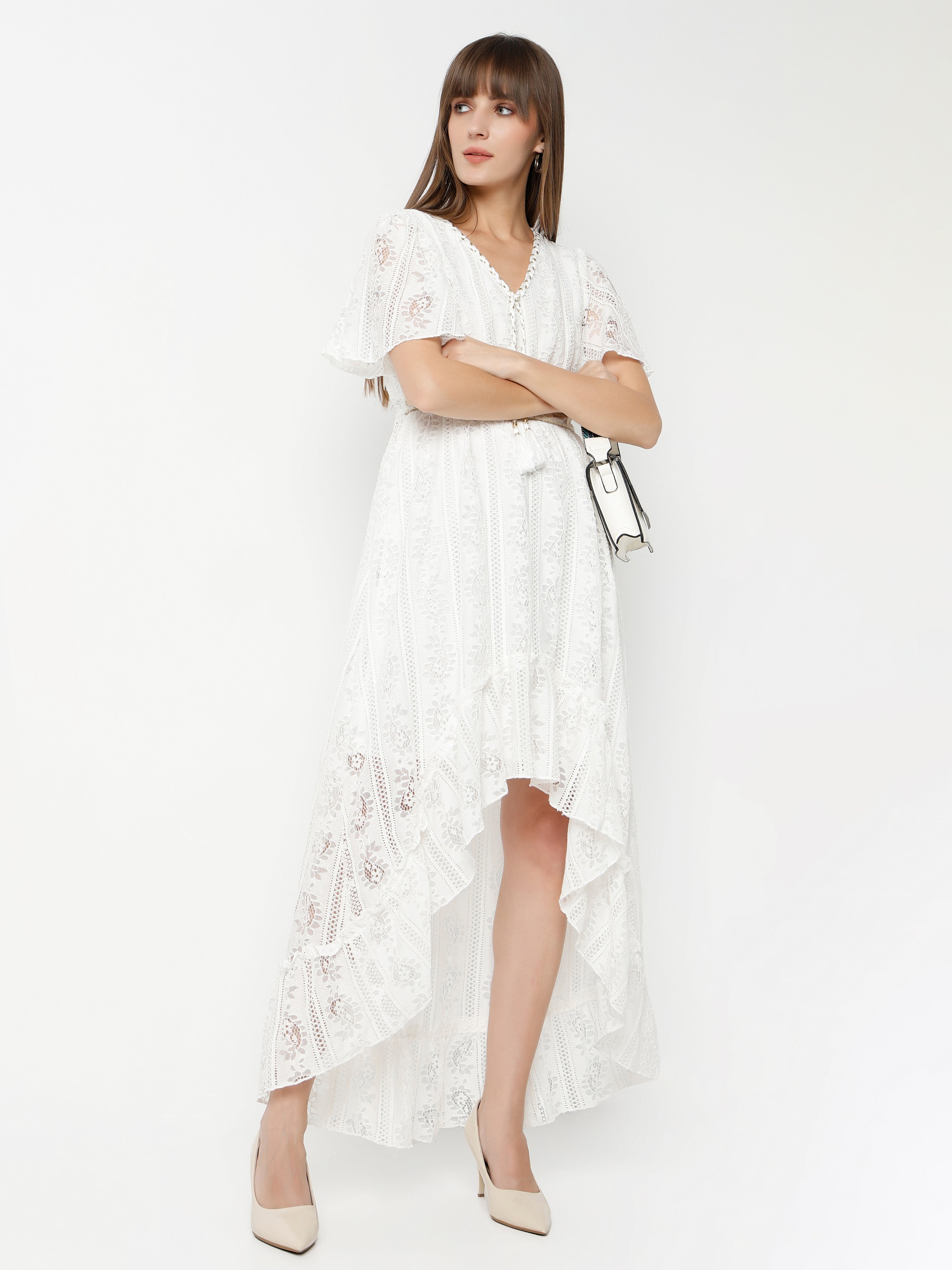Women's Lace High-Low Dress