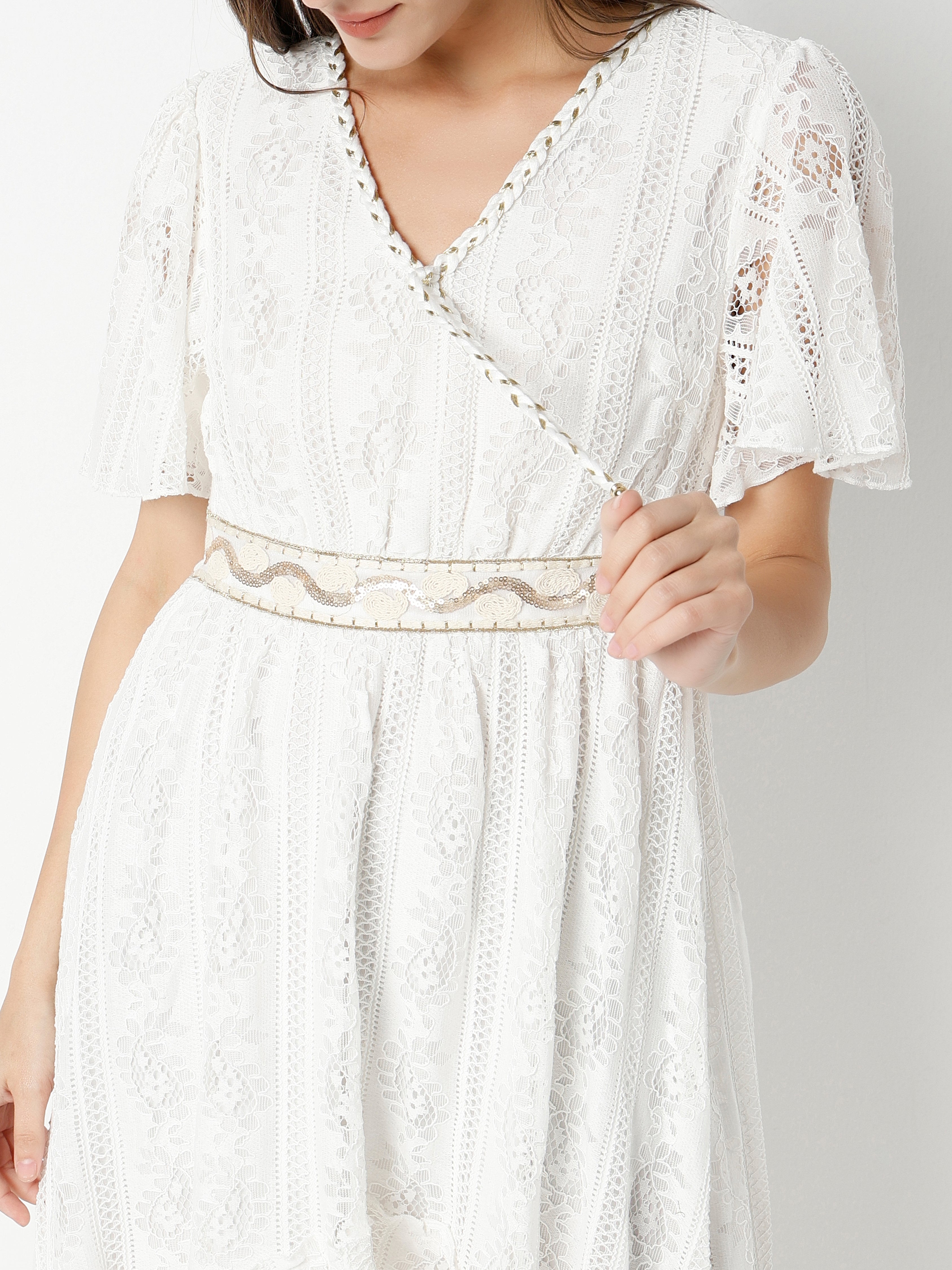 Women's Lace High-Low Dress