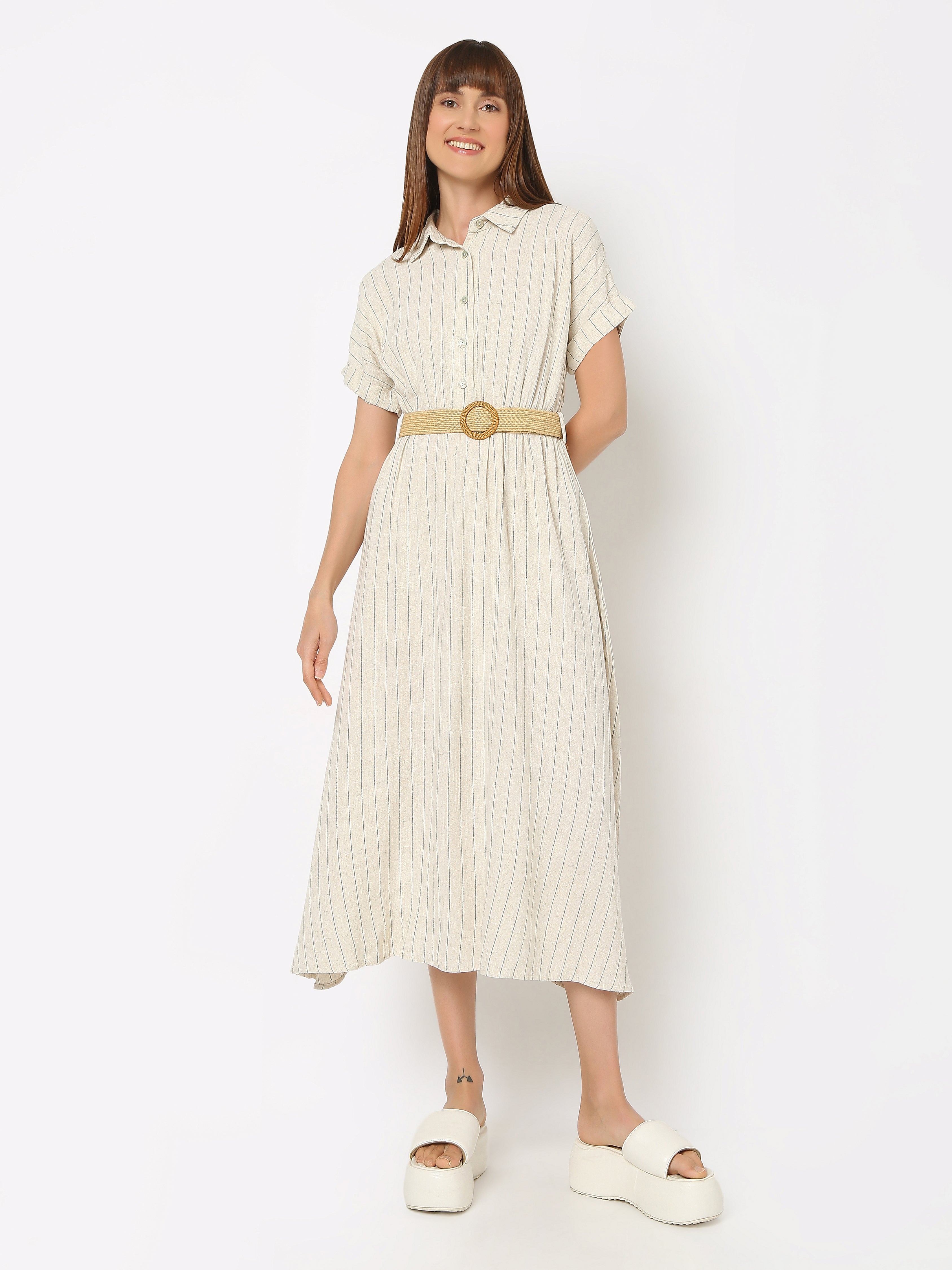 Women's Striped Shirt Dress