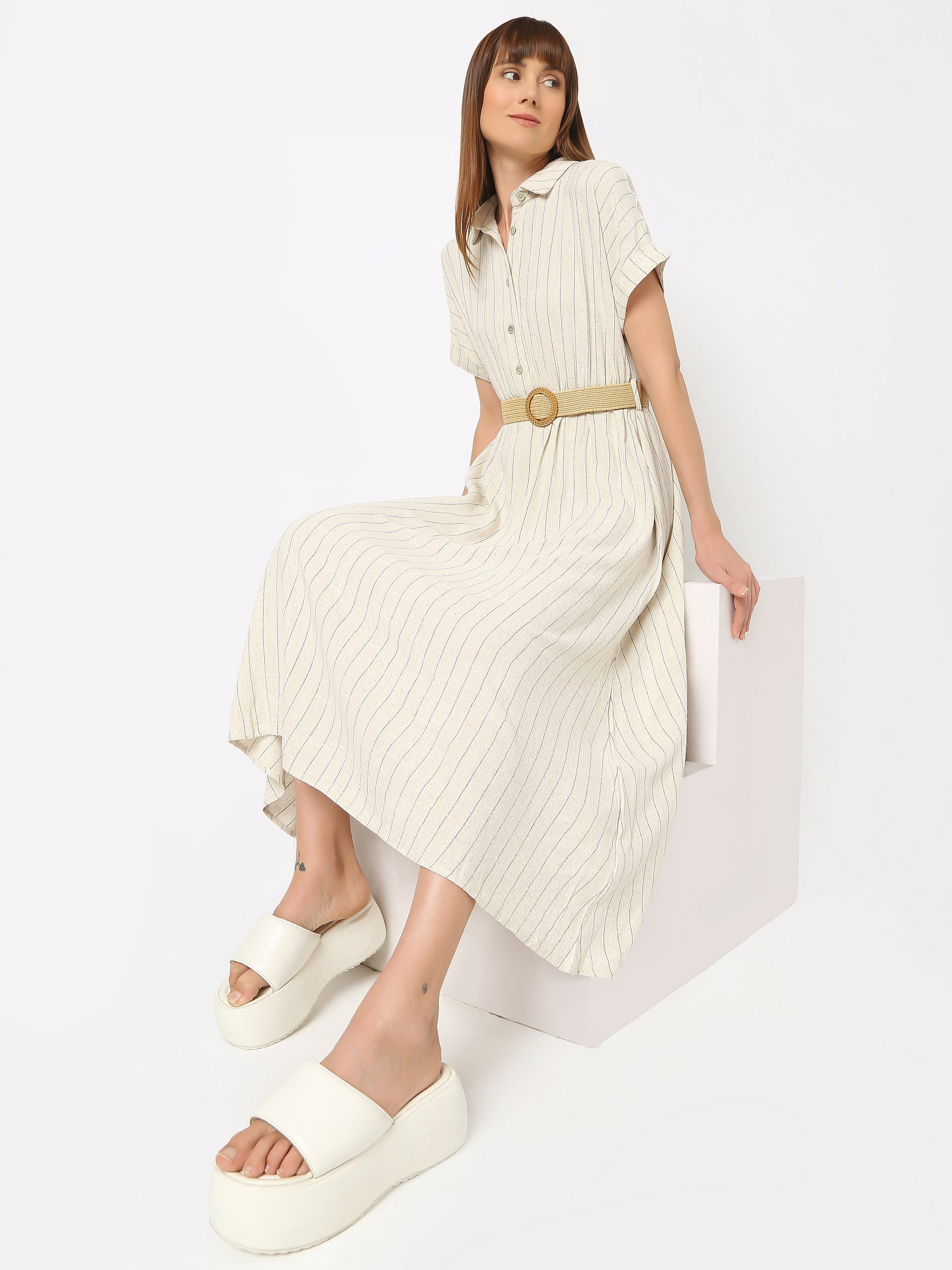 Women's Striped Shirt Dress