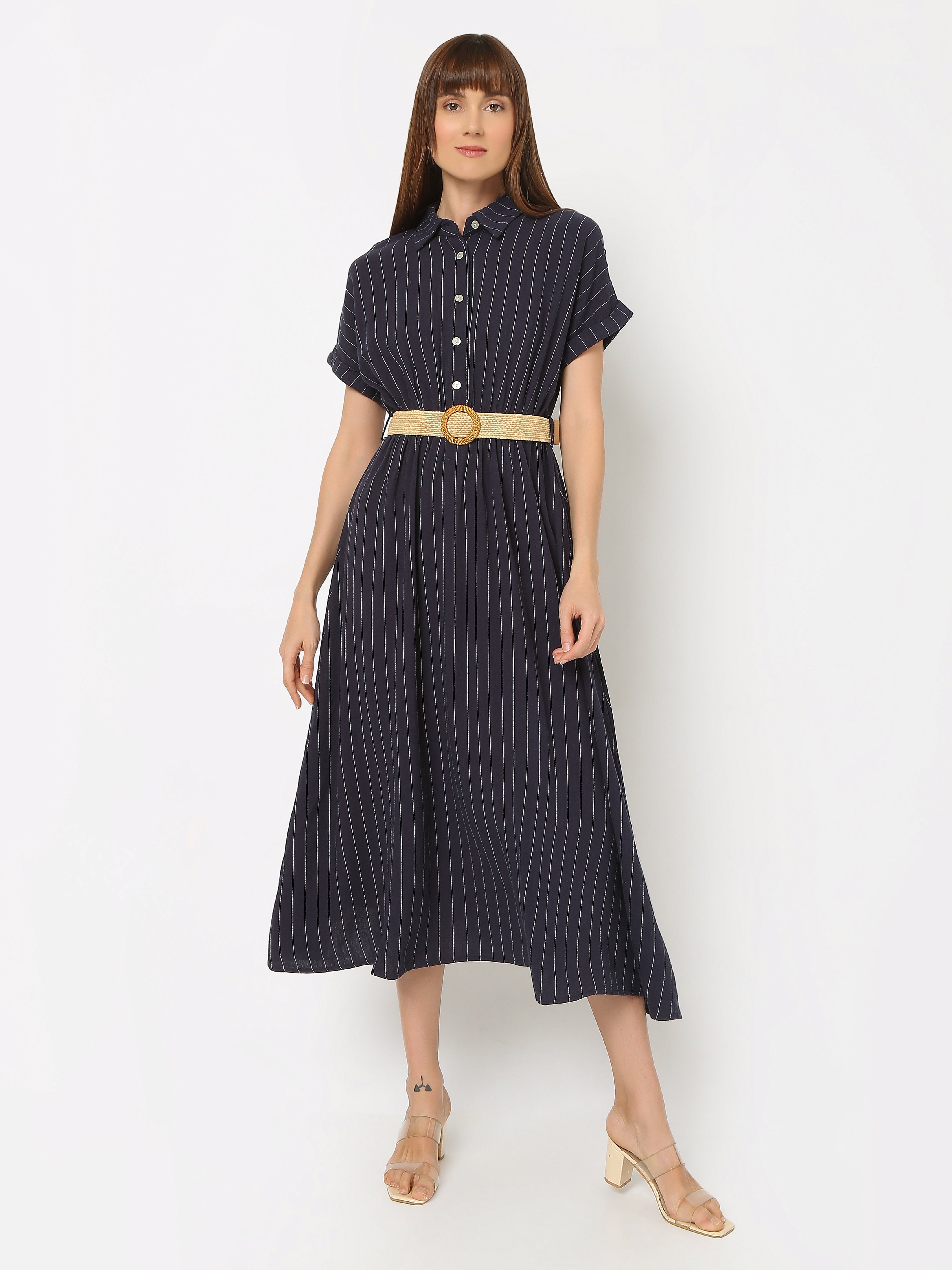 Women's Striped Shirt Dress