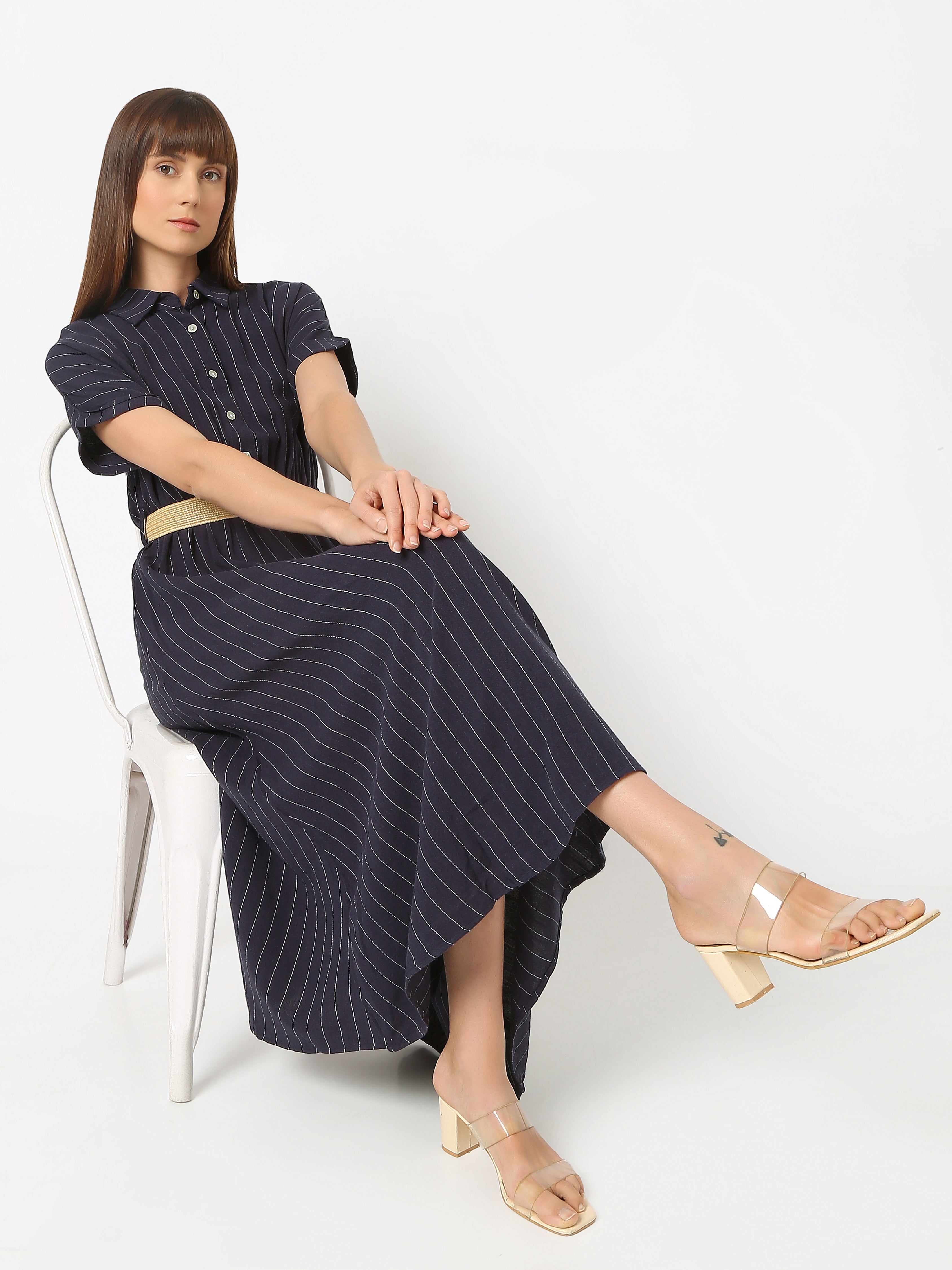 Women's Striped Shirt Dress