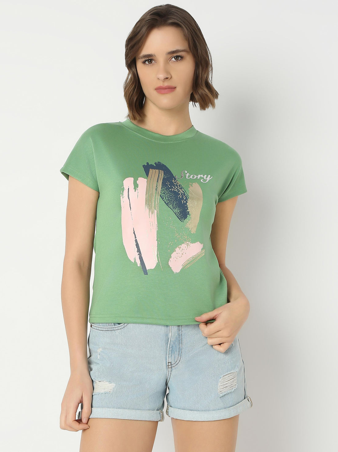 Fitted Crew-Neck Top