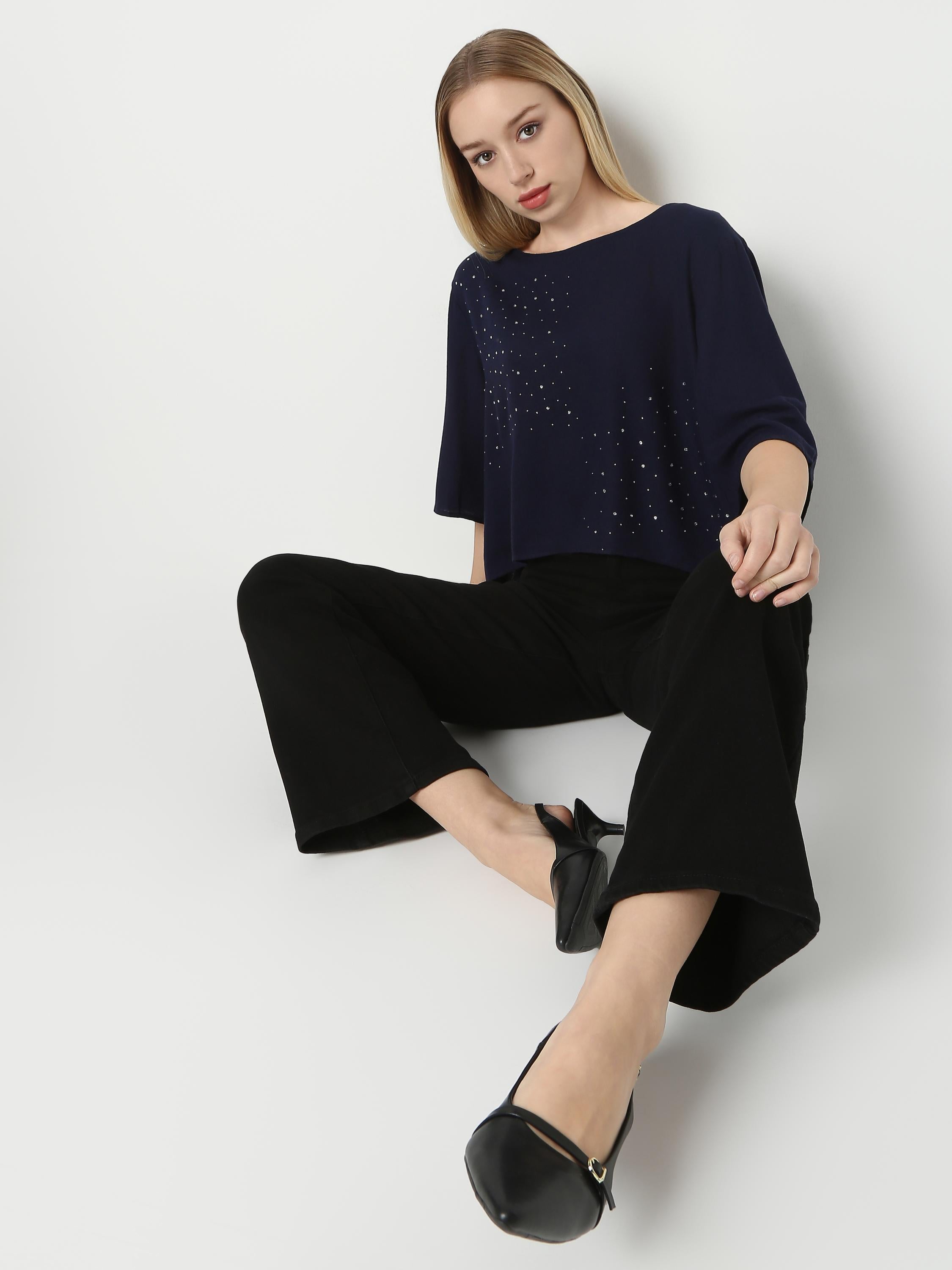 Rhinestone Detail Relaxed Top