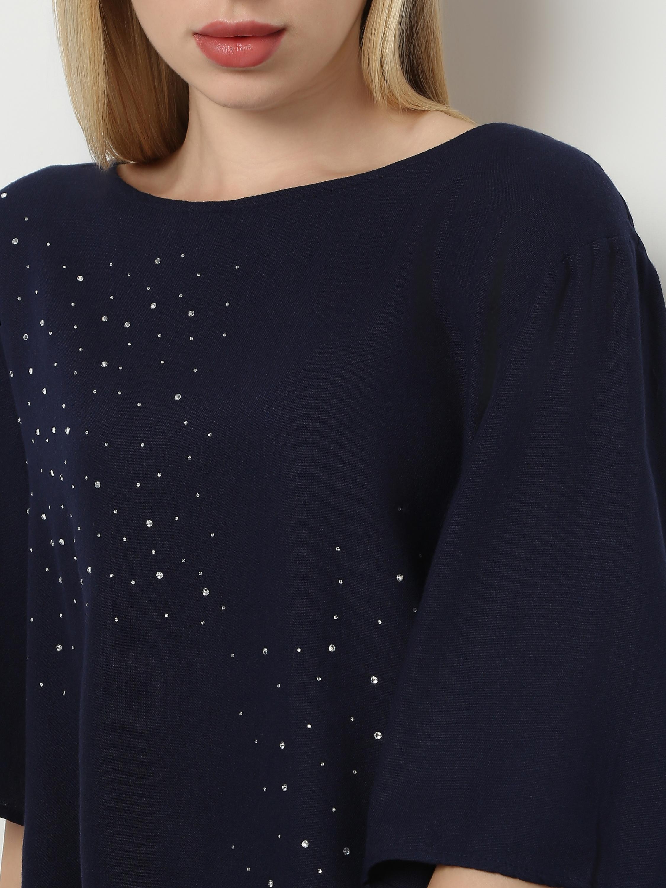 Rhinestone Detail Relaxed Top