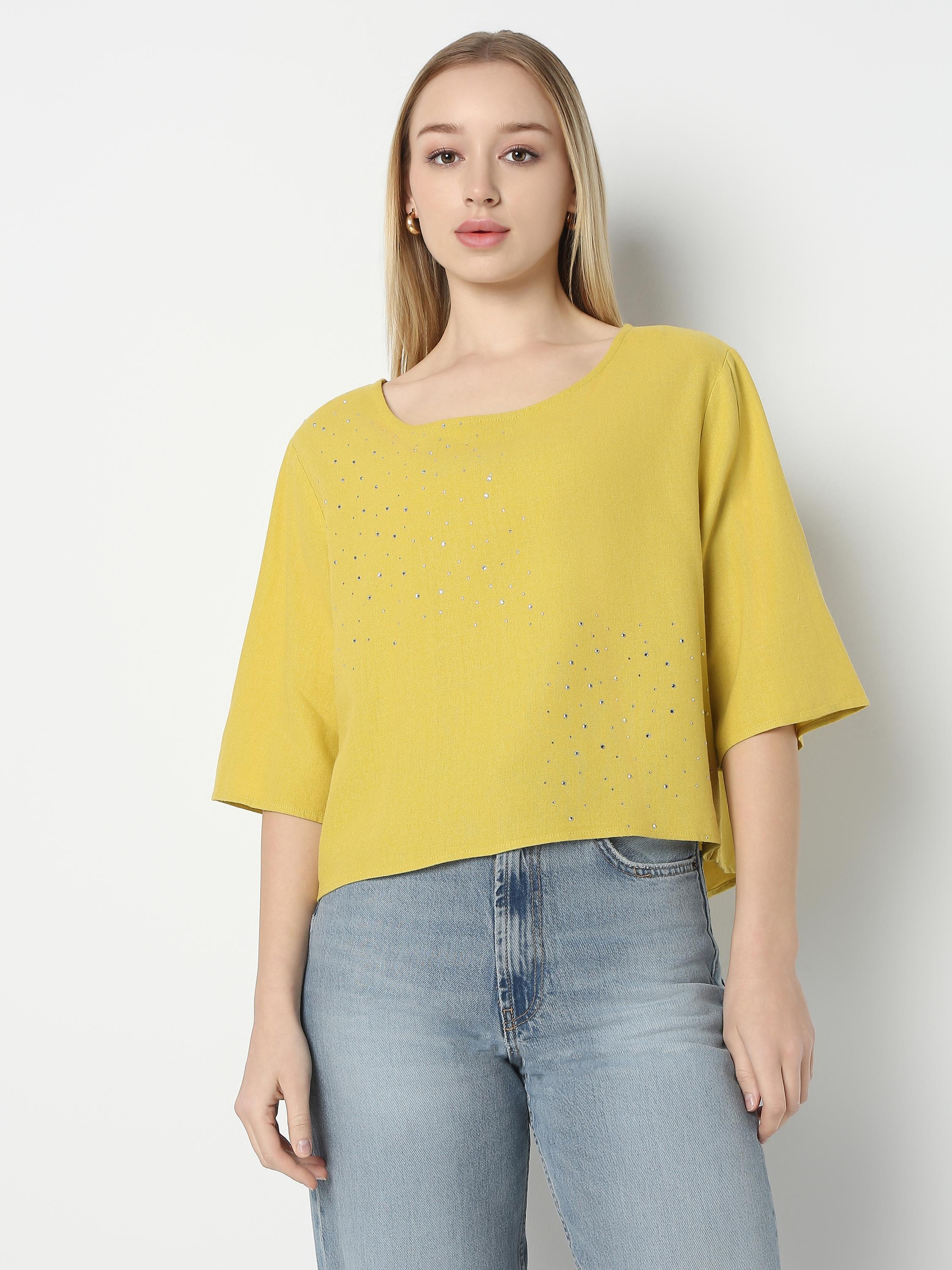Rhinestone Detail Relaxed Top