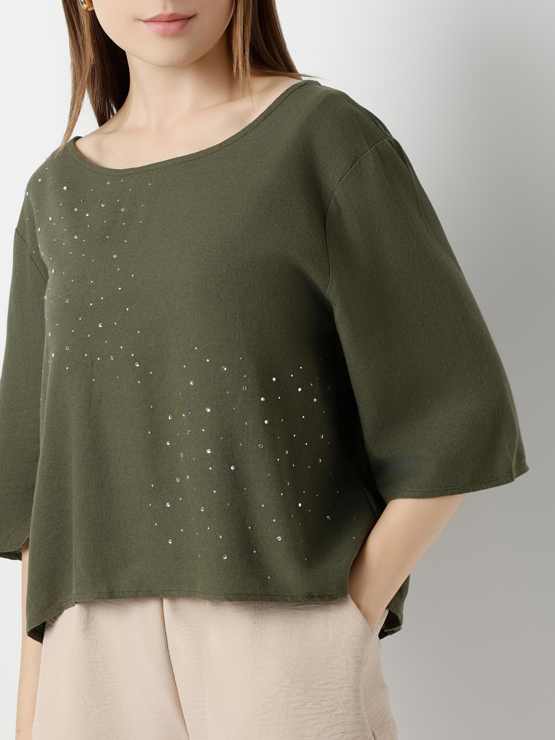 Rhinestone Detail Relaxed Top