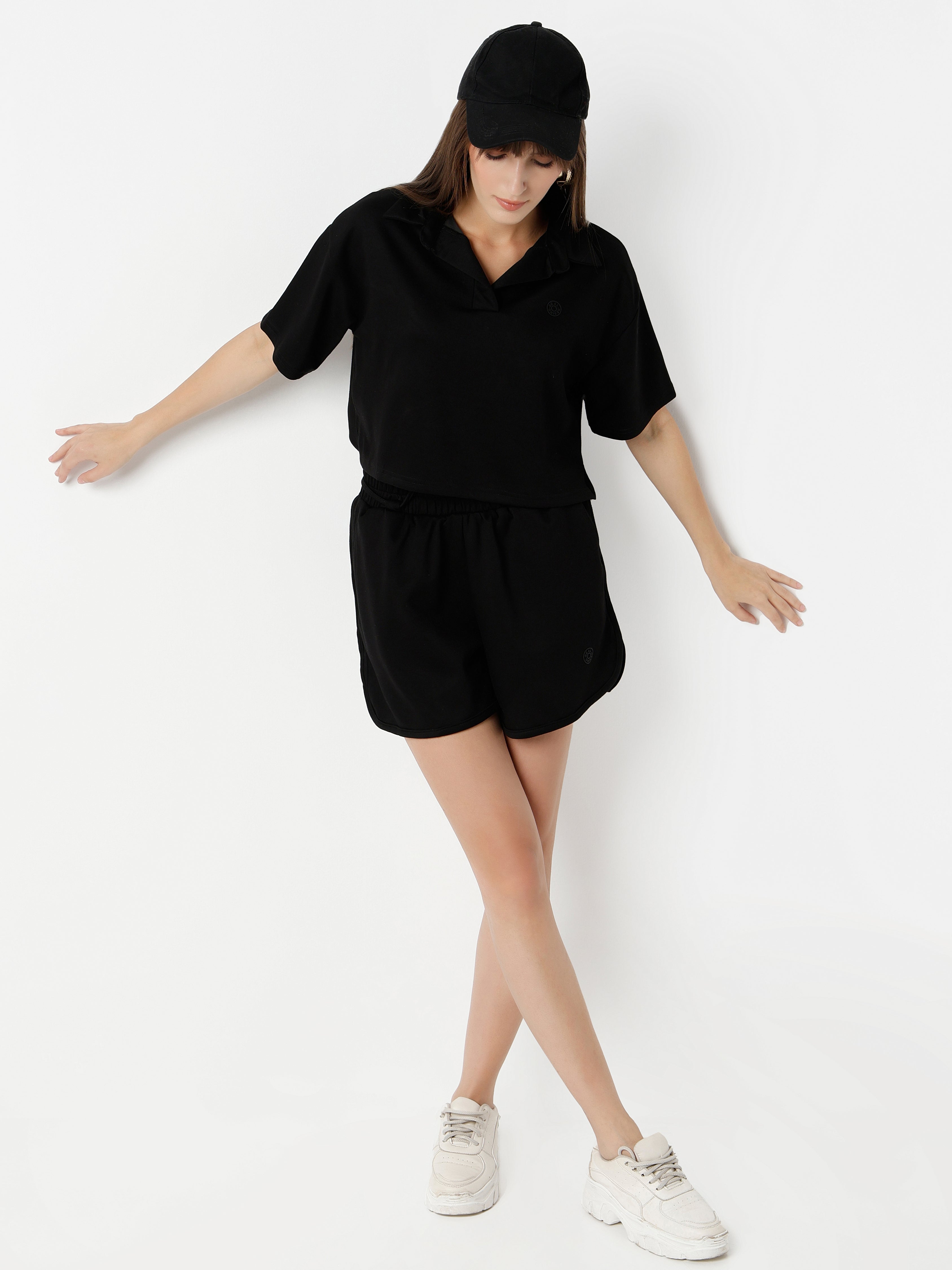 Women’s Casual Co-ord Set – Oversized T-Shirt with Shorts