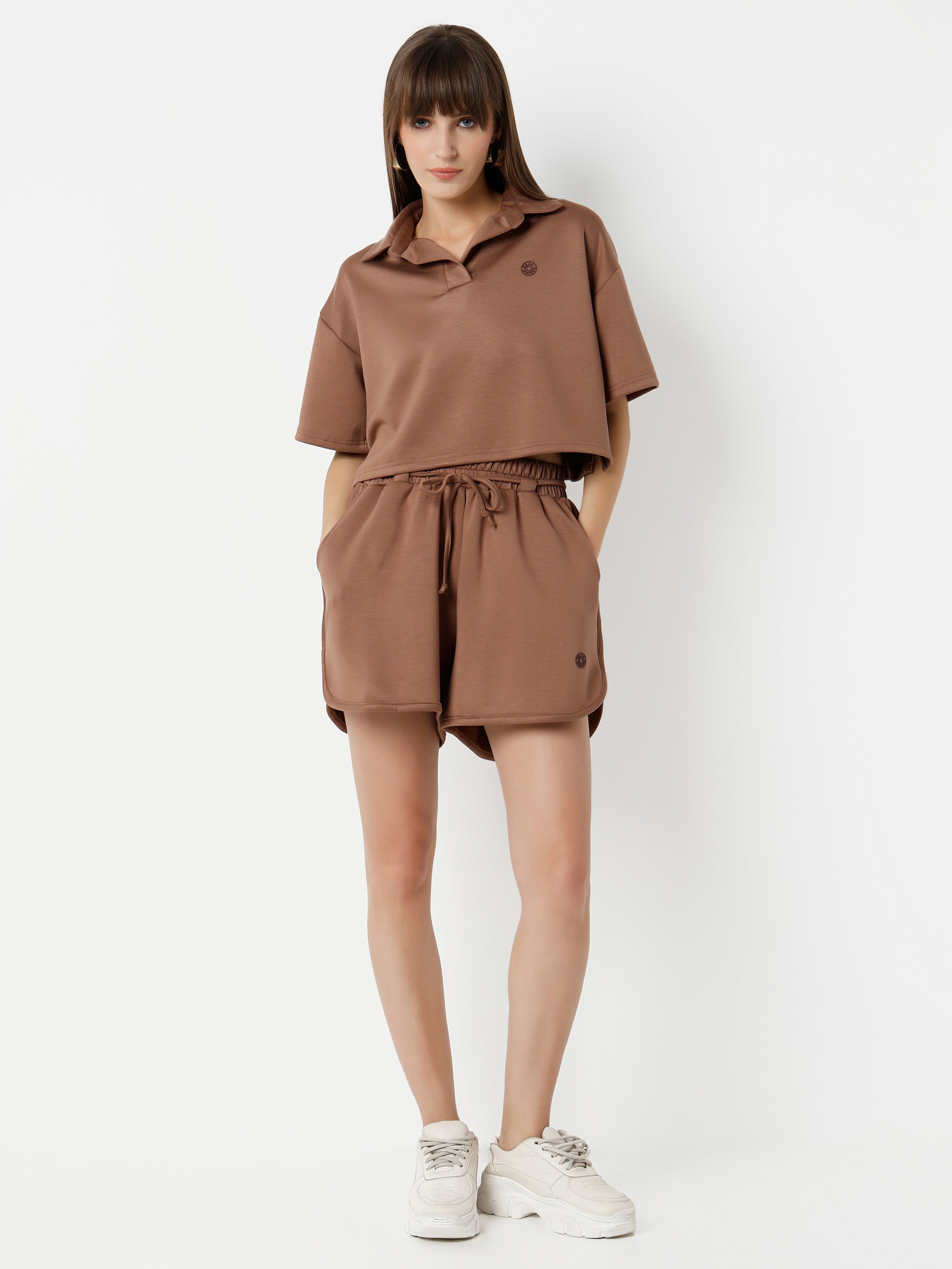 Women’s Casual Co-ord Set – Oversized T-Shirt with Shorts