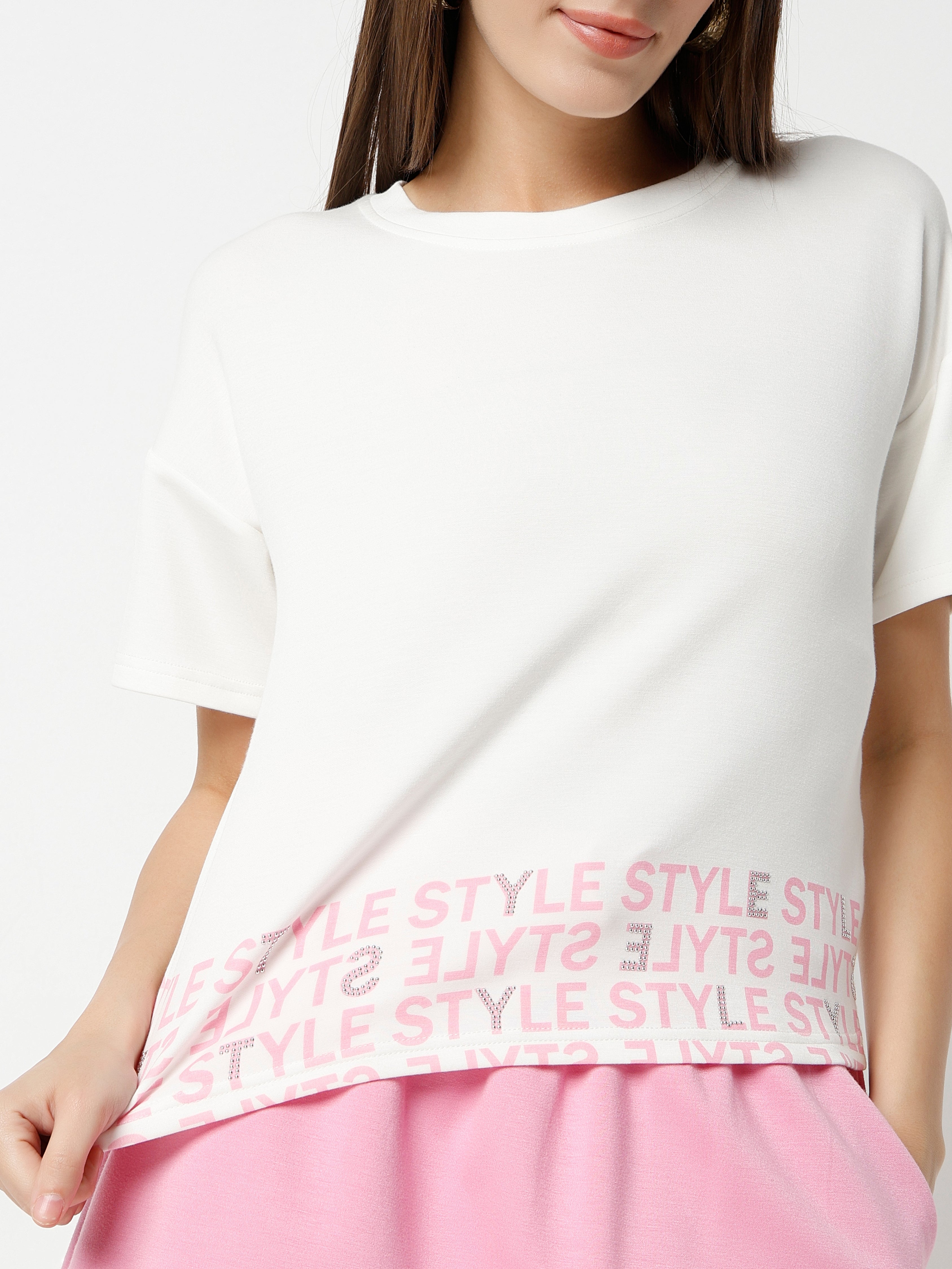 Women's Printed Crop Top with Short Pants-Set