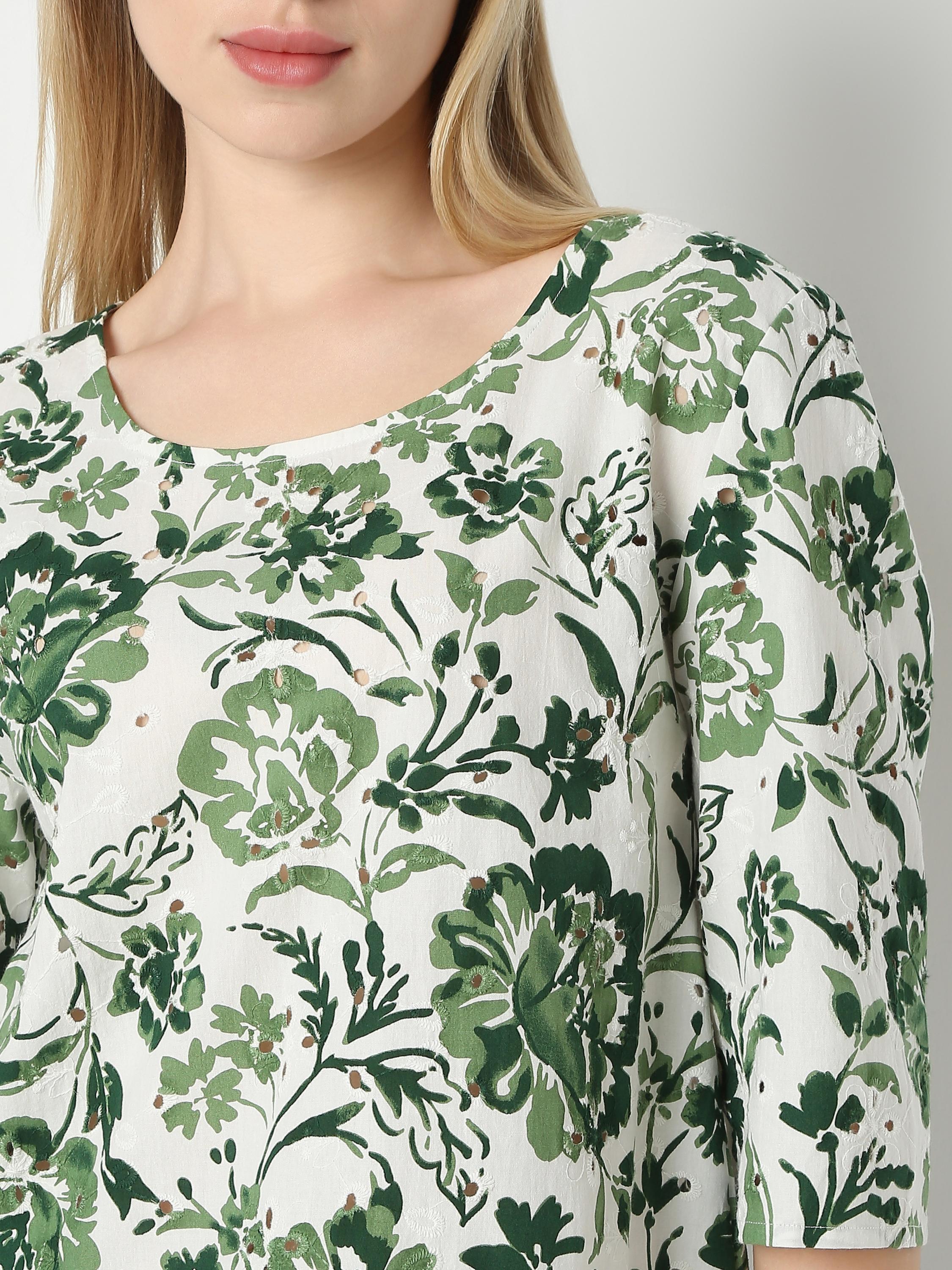 Botanical Print Relaxed Fit Top