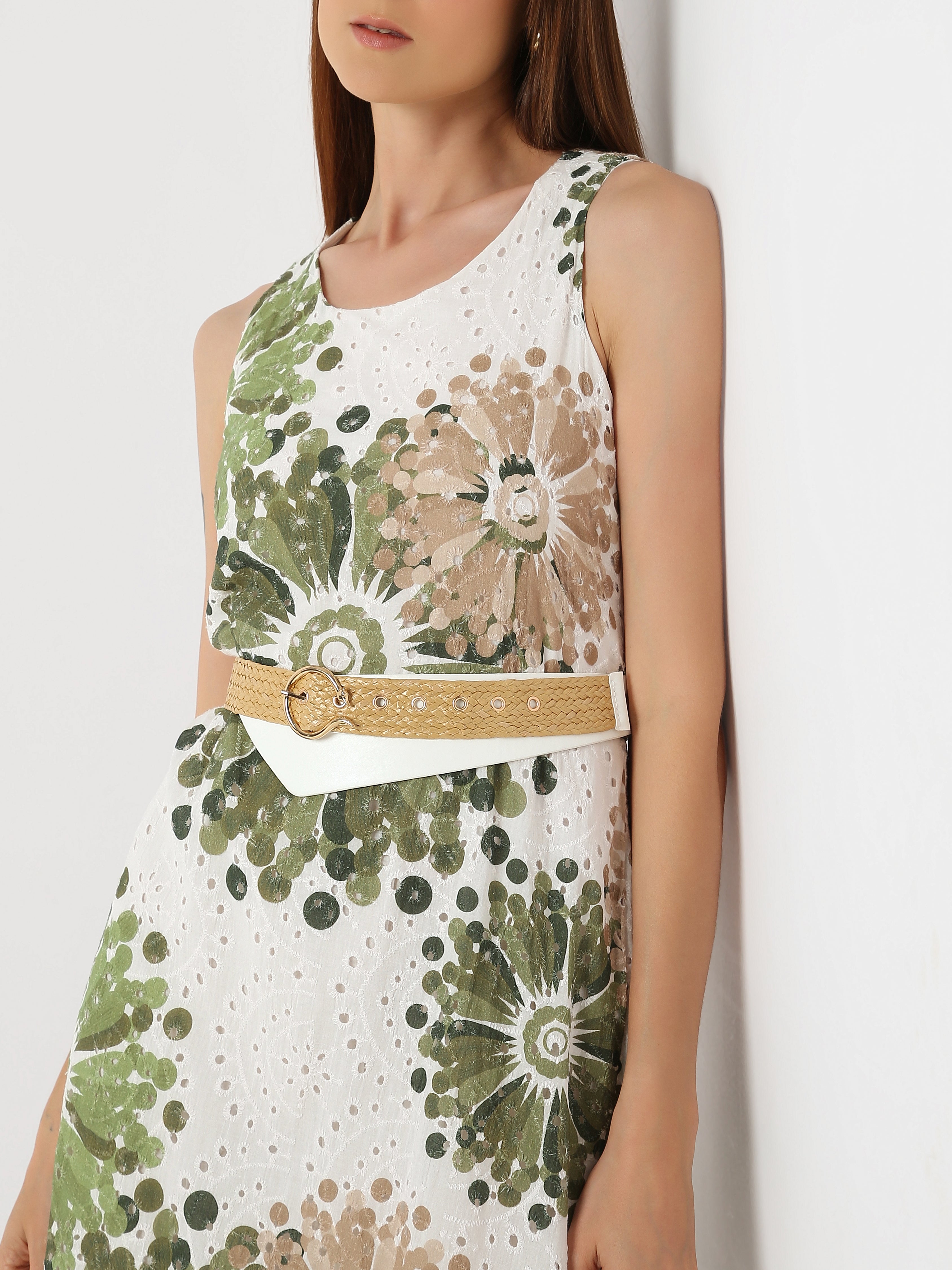 Women's Sleeveless Floral Midi Dress
