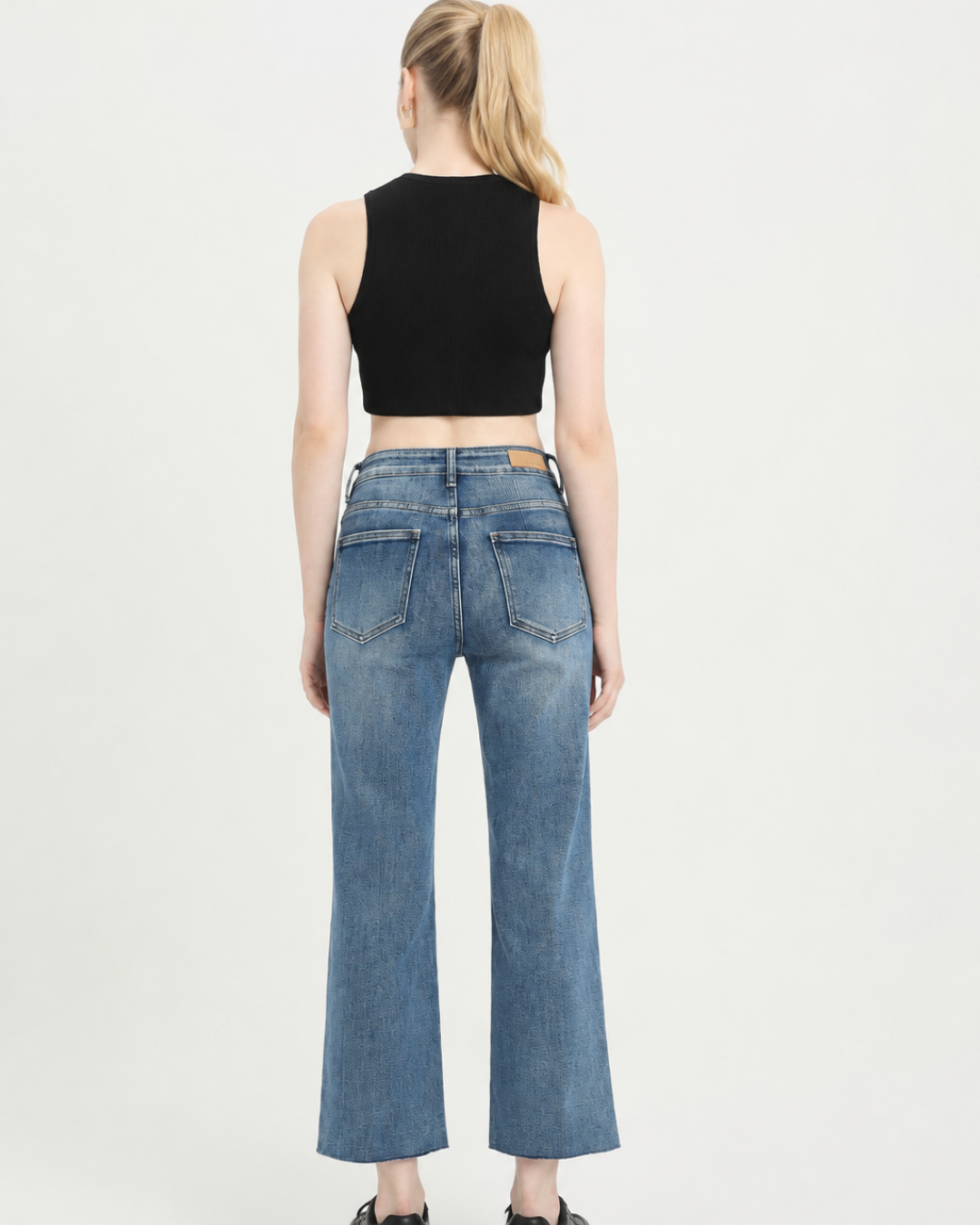 High-Rise Wide-Leg Cropped Jeans