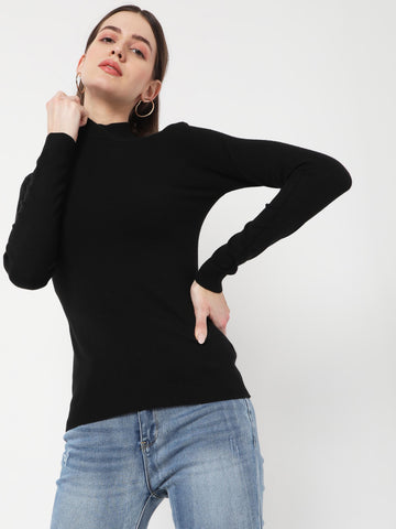 Classic High Neck Knit Sweater