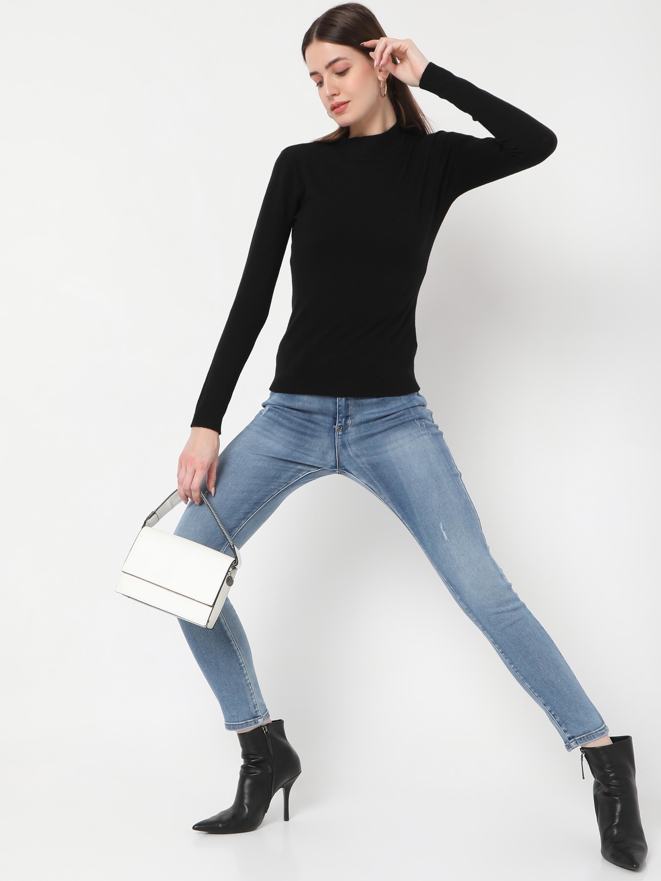 Classic High Neck Knit Sweater