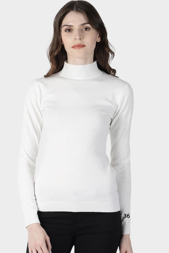 Mock Neck Fitted Long Sleeve Knit Top