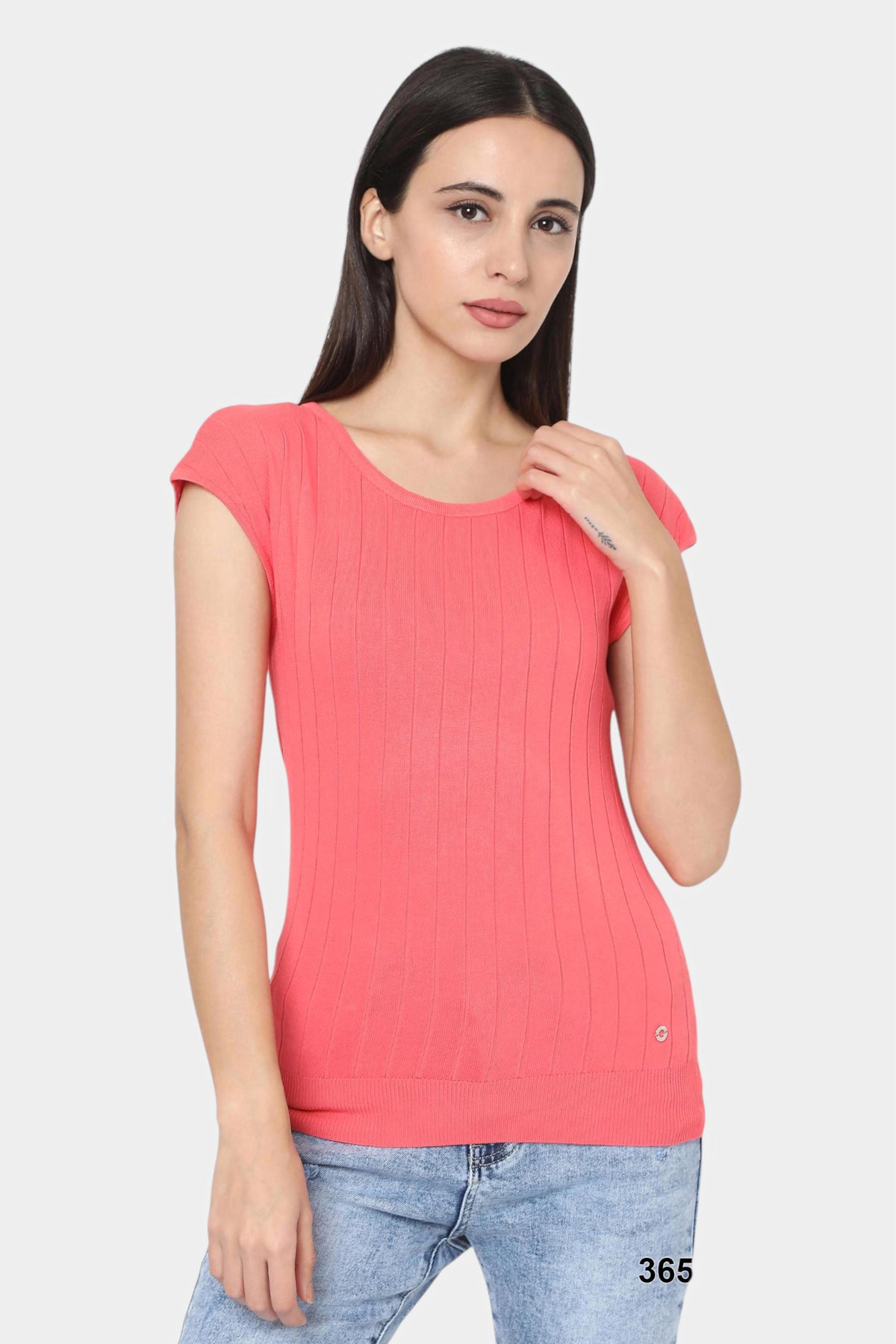 Ribbed Knit Cap Sleeve Top