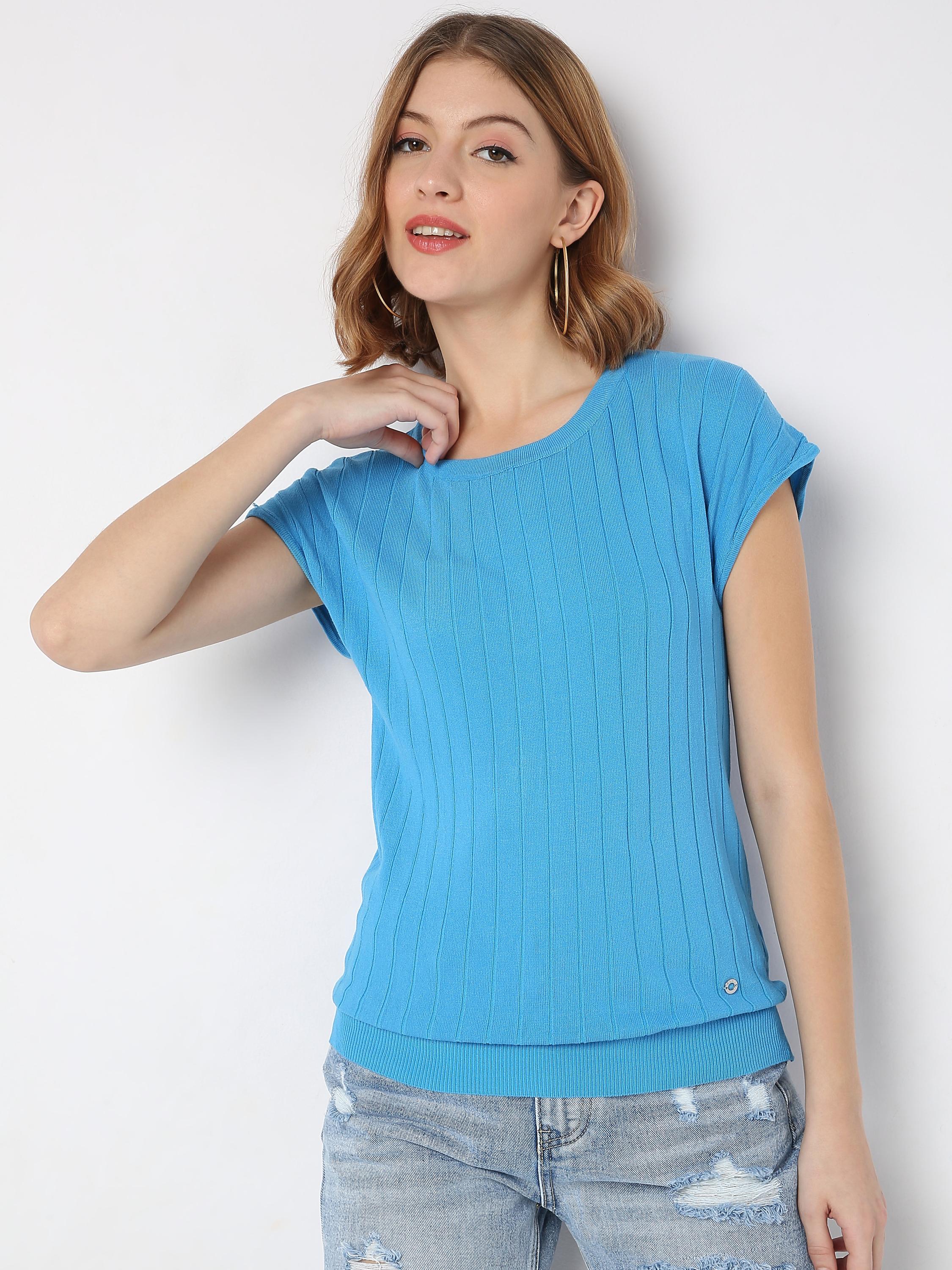 Ribbed Cap Sleeve Knit Top