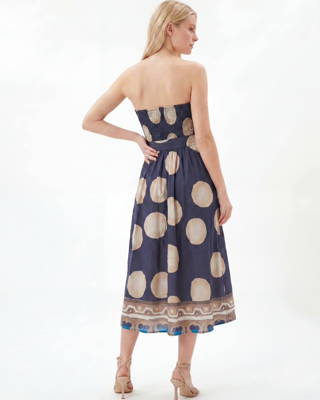 Printed Strapless Maxi Dress