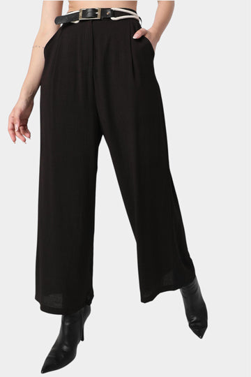 High Rise Pleated Wide Leg Trousers