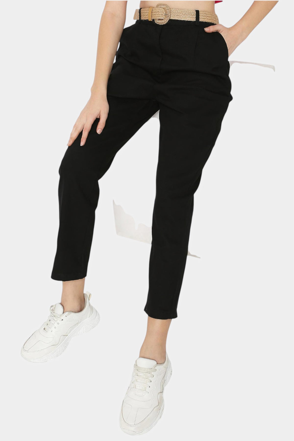 High Rise Pleated Tapered Trousers