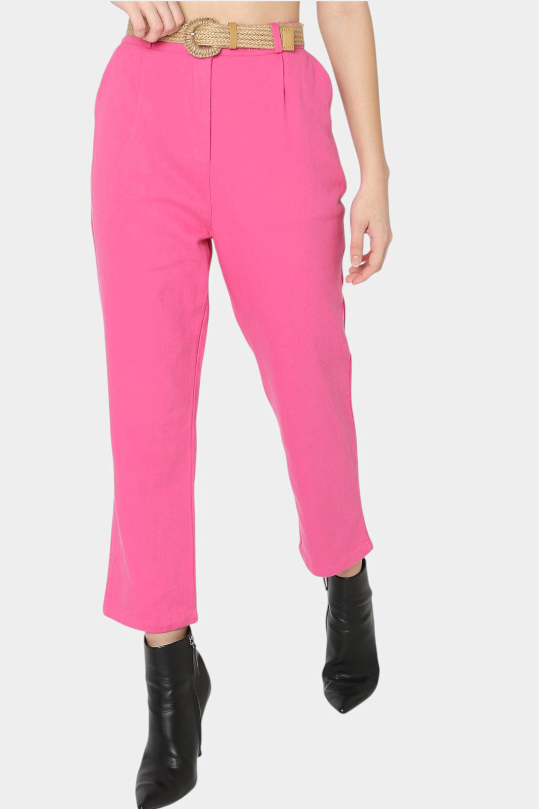 High Rise Pleated Tapered Trousers