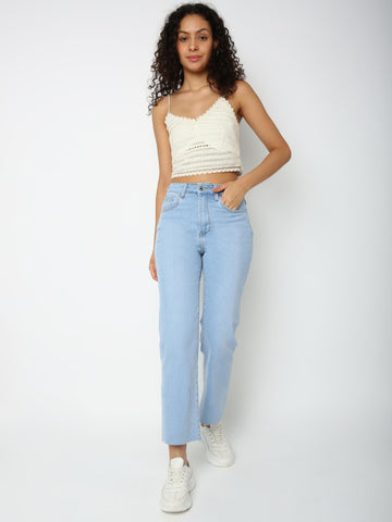 High-Rise Wide-Leg Cropped Jeans