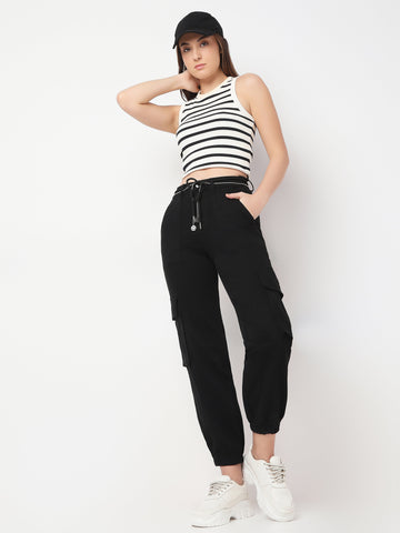 Women’s Black Casual Cargo Pants