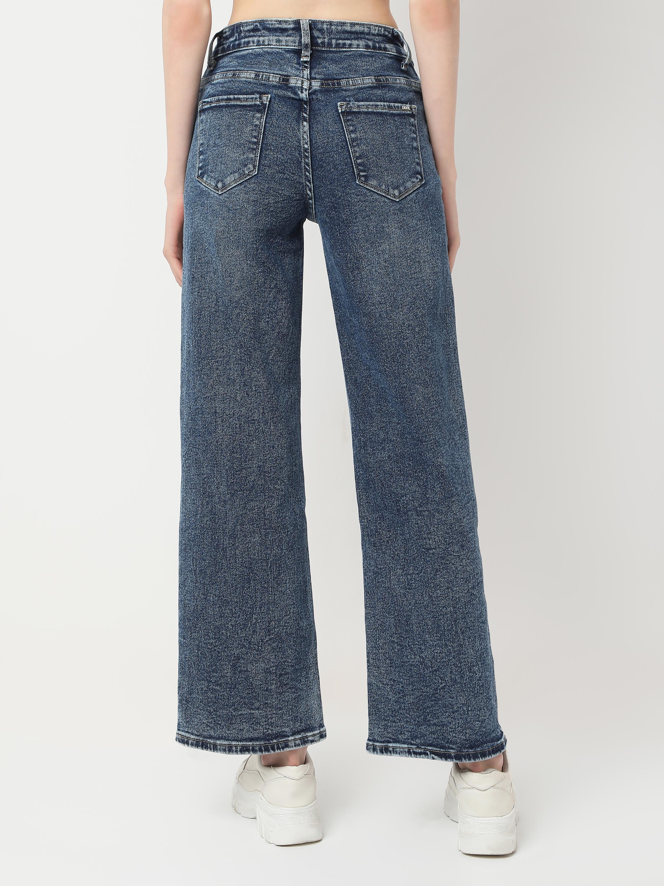 High-Rise Wide-Leg Denim Jeans