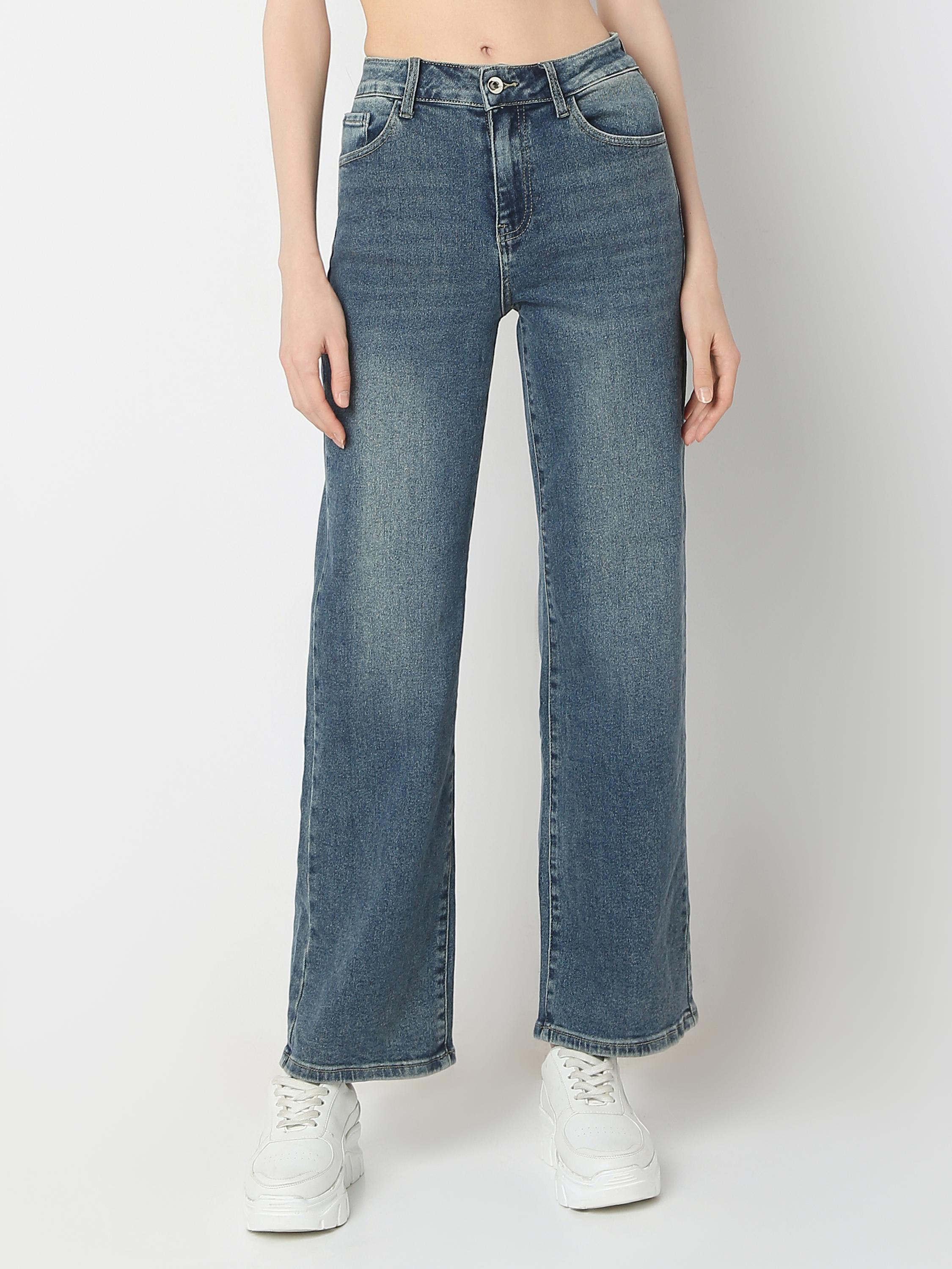 High-Rise Wide-Leg Denim Jeans