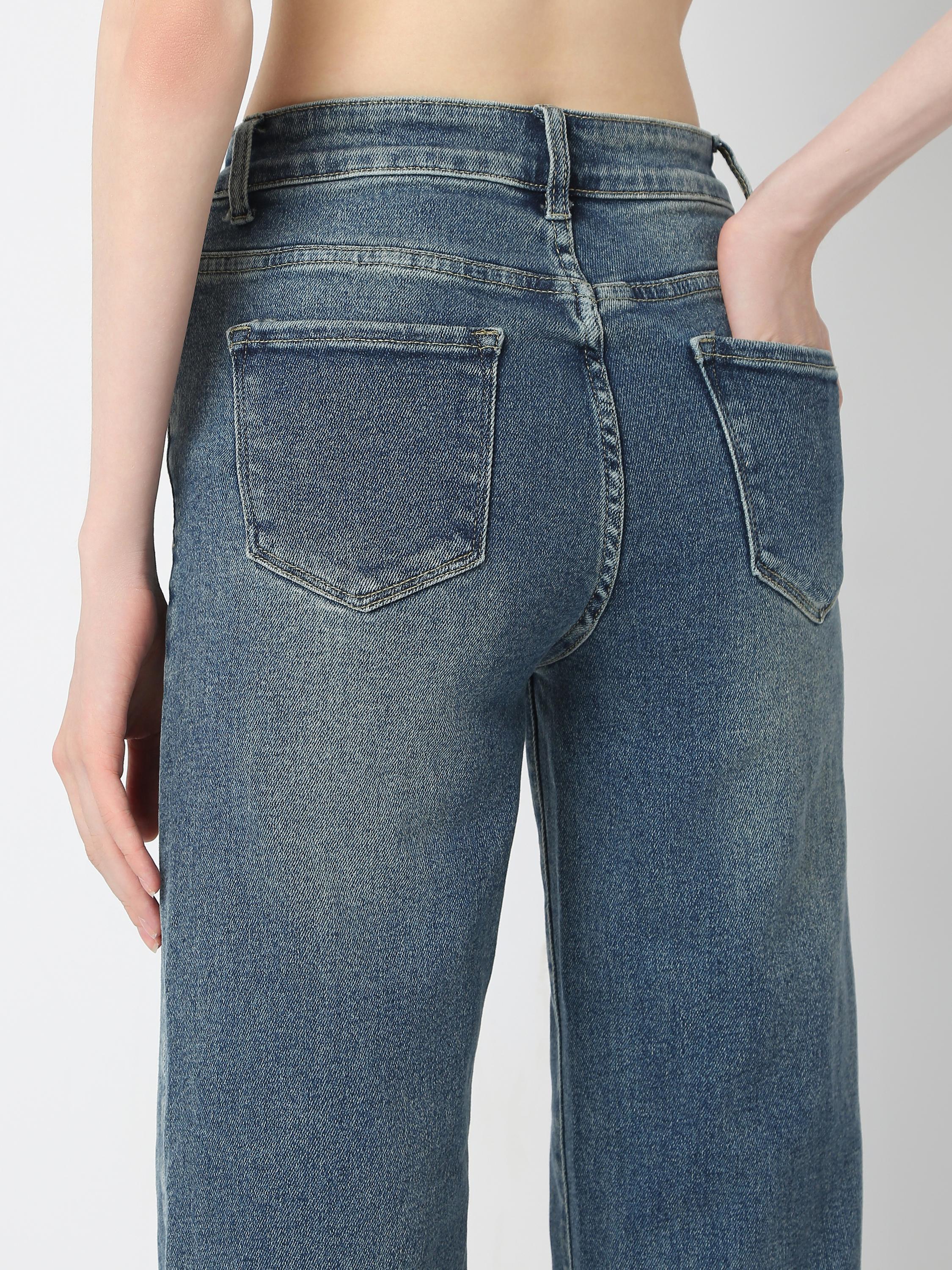 High-Rise Wide-Leg Denim Jeans
