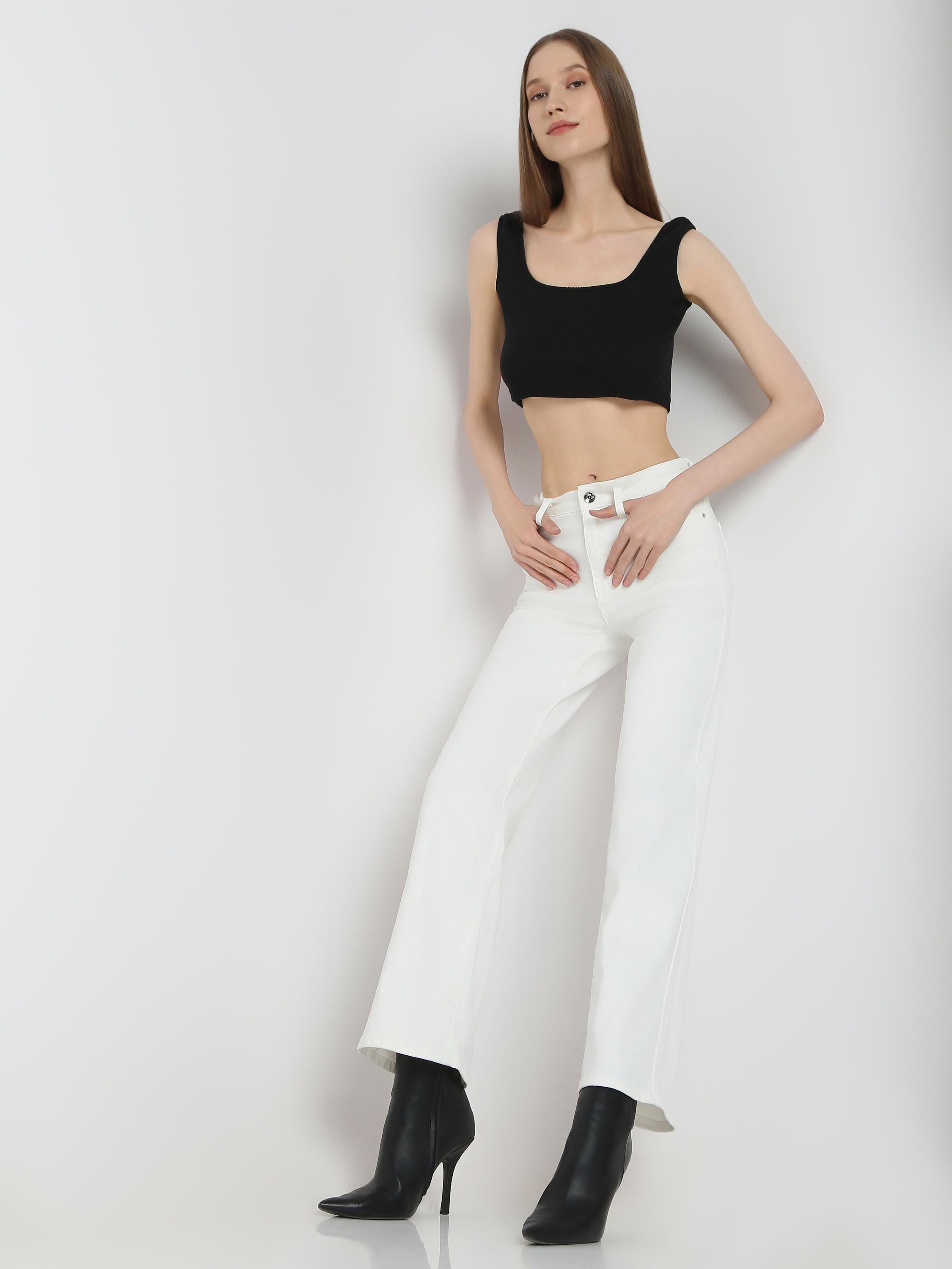 High-Rise Wide-Leg Denim Jeans