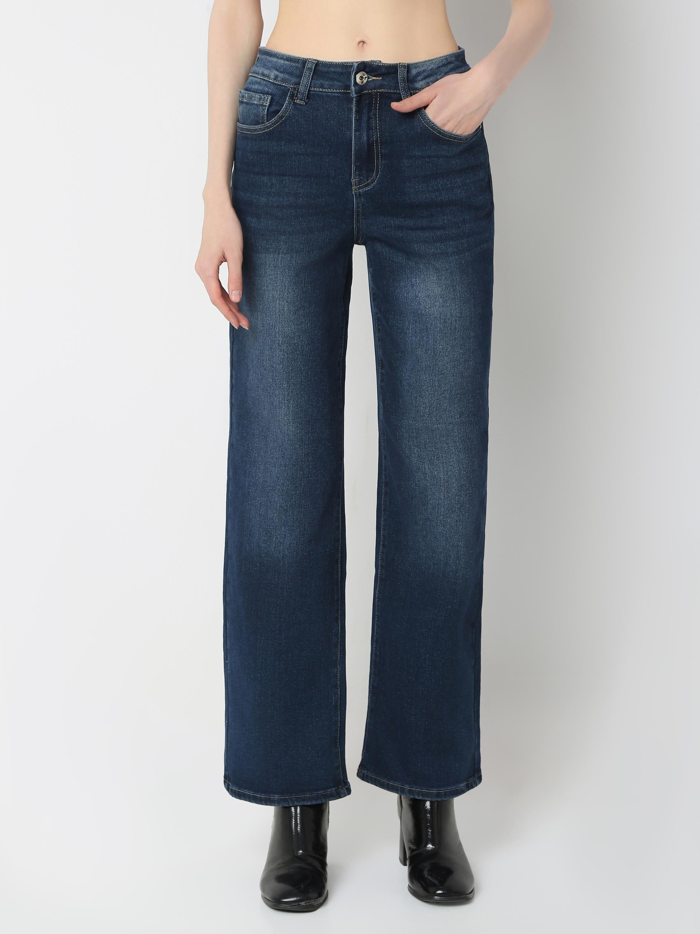 High-Rise Wide-Leg Denim Jeans