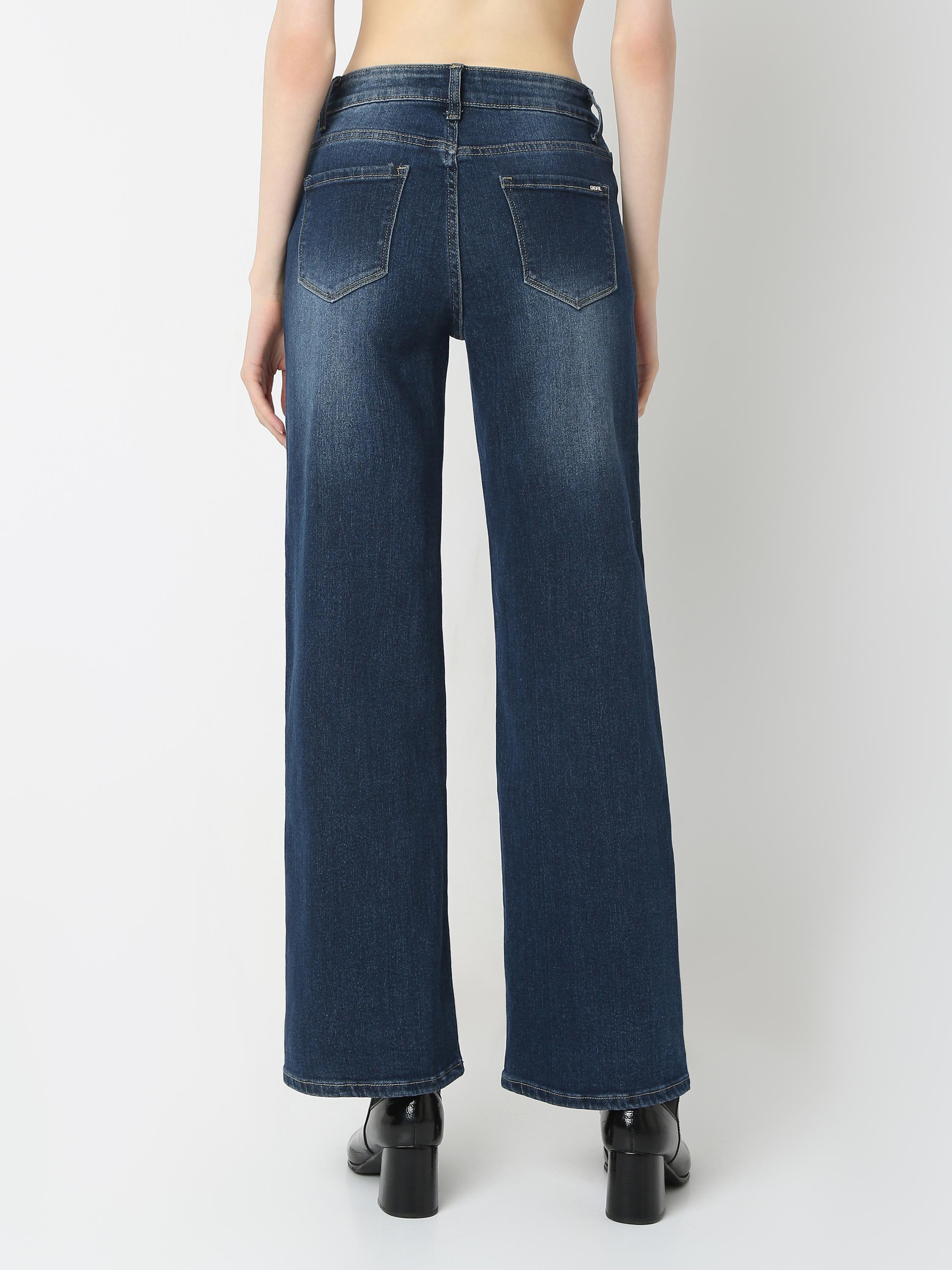 High-Rise Wide-Leg Denim Jeans