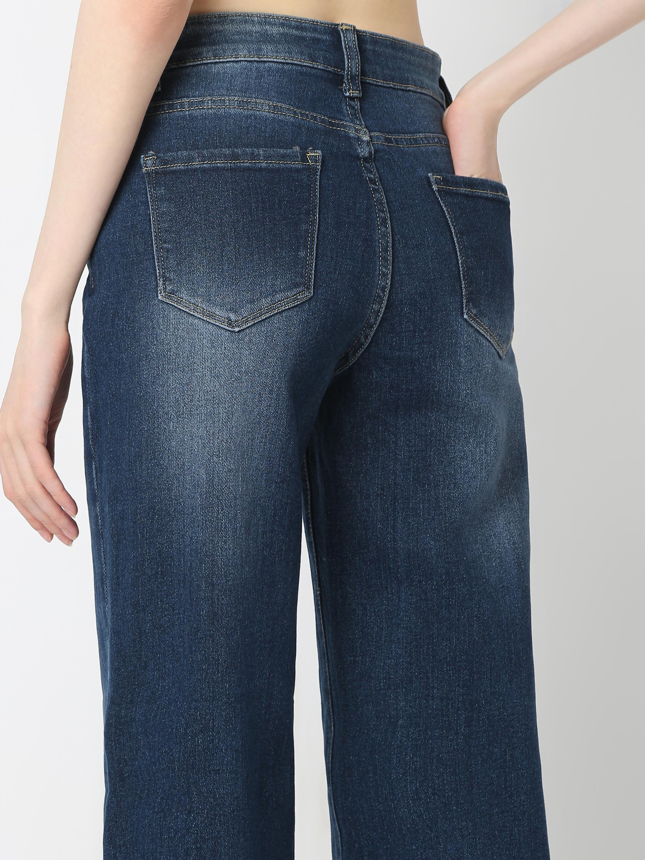 High-Rise Wide-Leg Denim Jeans