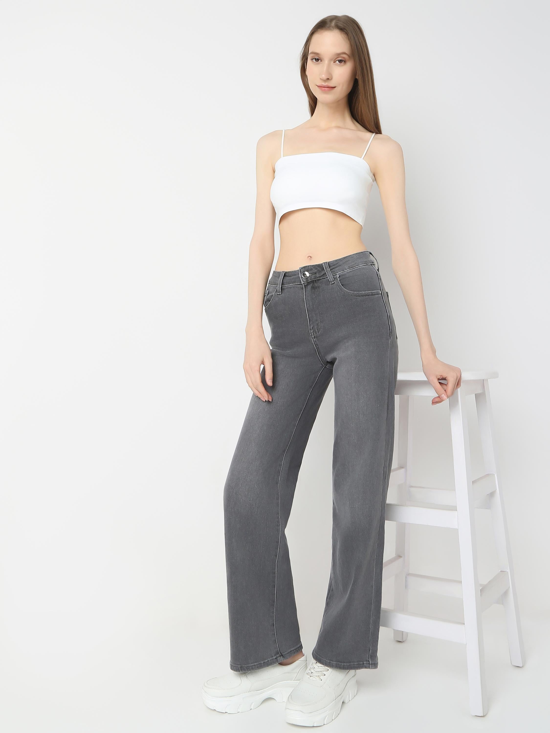 High-Rise Wide-Leg Denim Jeans