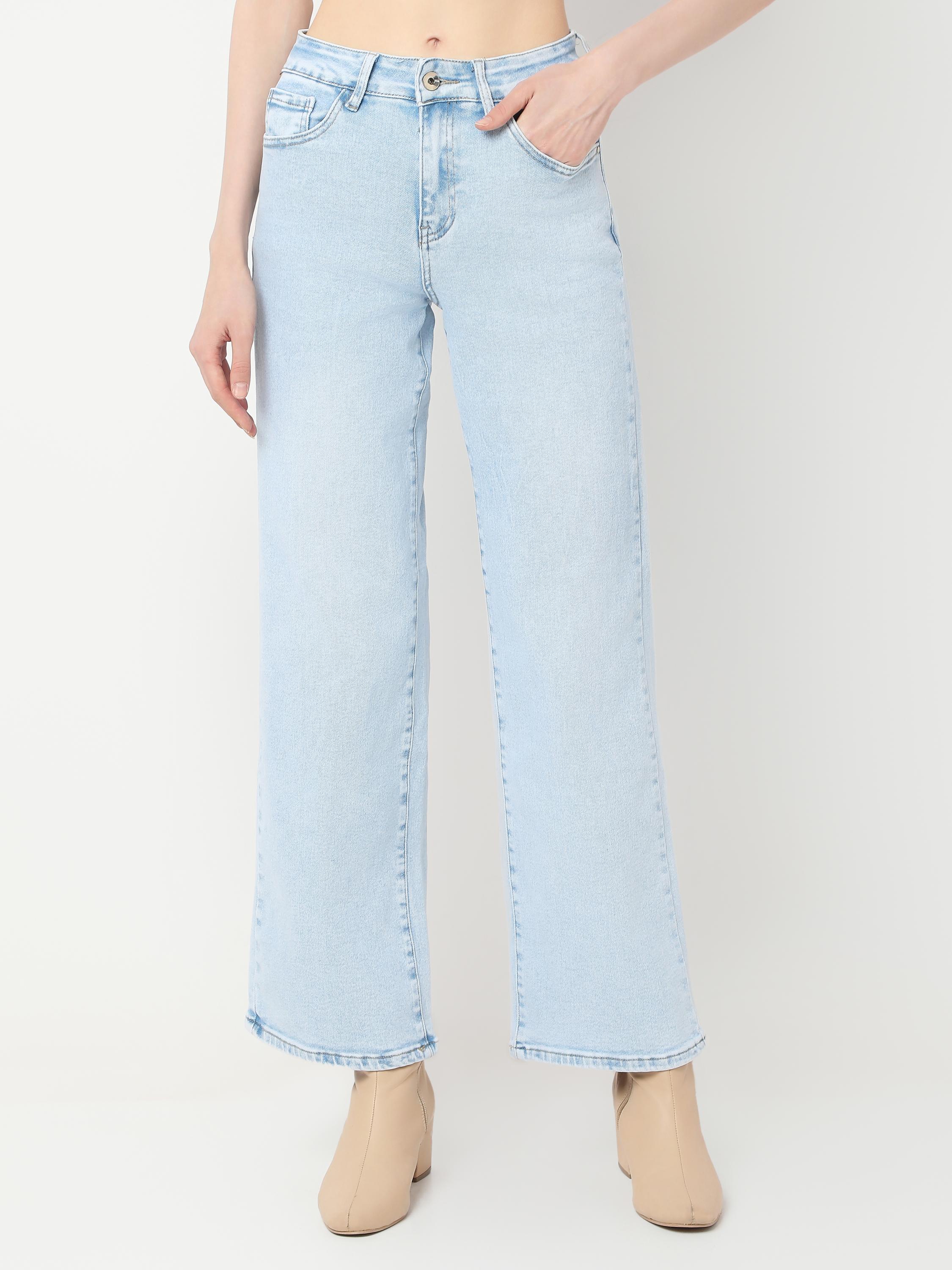 High-Rise Wide-Leg Denim Jeans