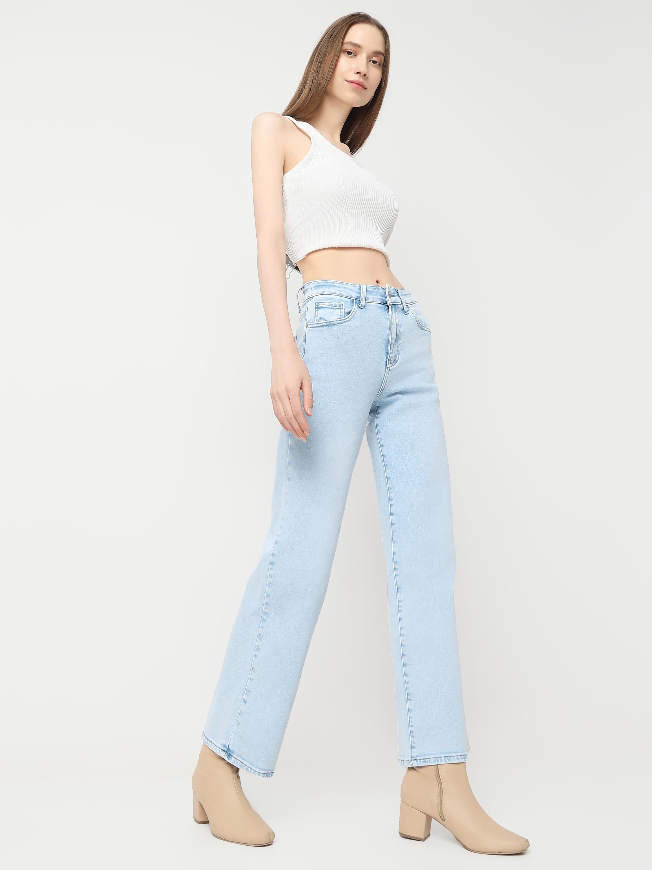 High-Rise Wide-Leg Denim Jeans