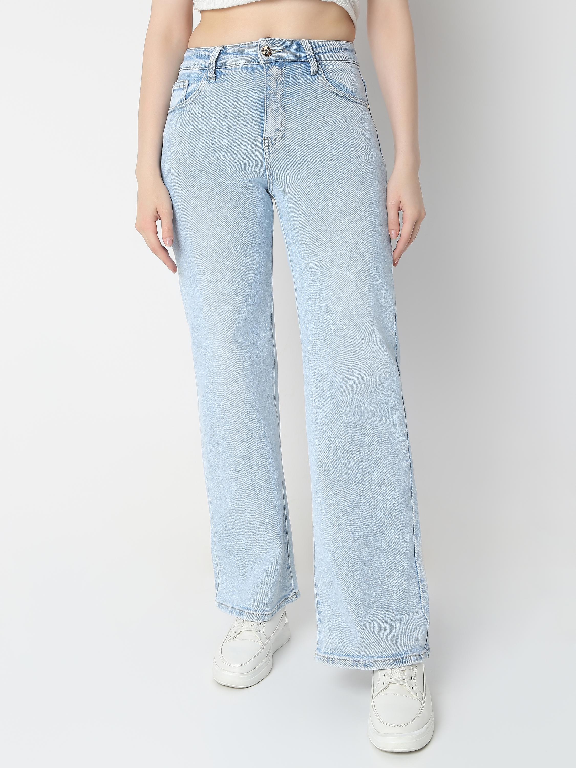 High-Rise Wide-Leg with Double Button Jeans