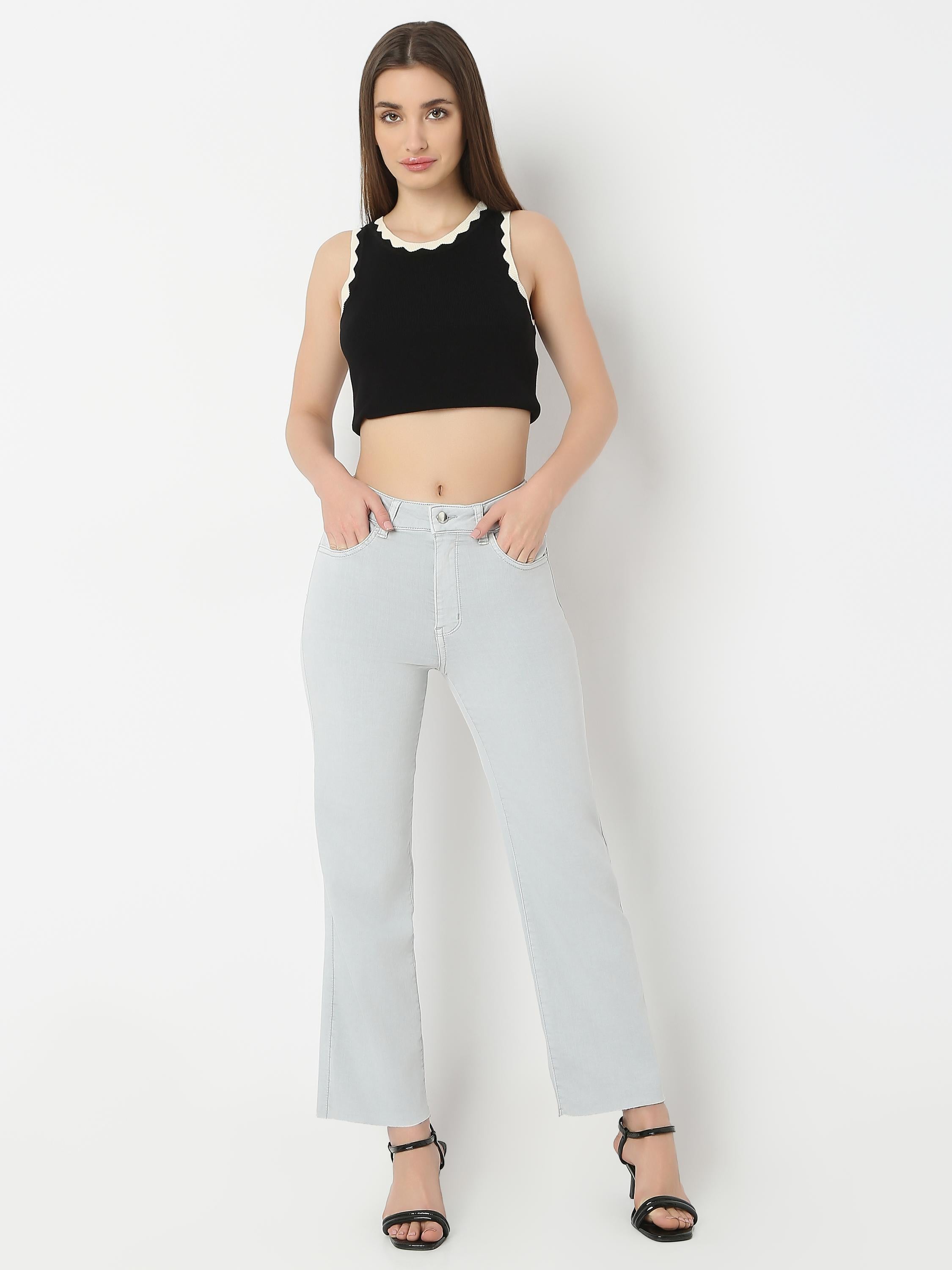 Straight-Leg Cropped Jeans