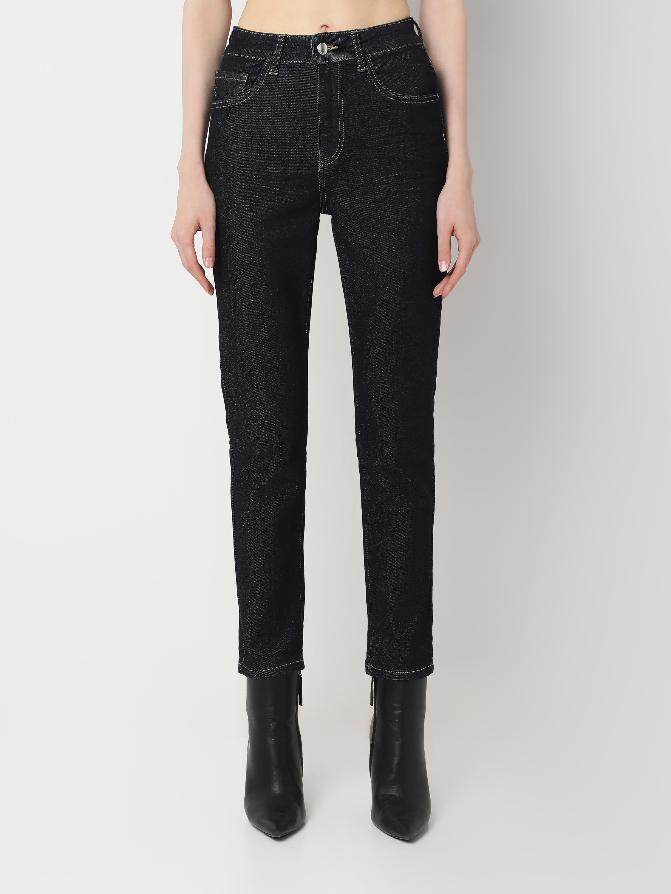 High-Rise Slim Straight Denim Jeans