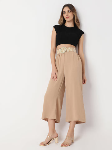 Women's Culottes Pants with Statement Belt