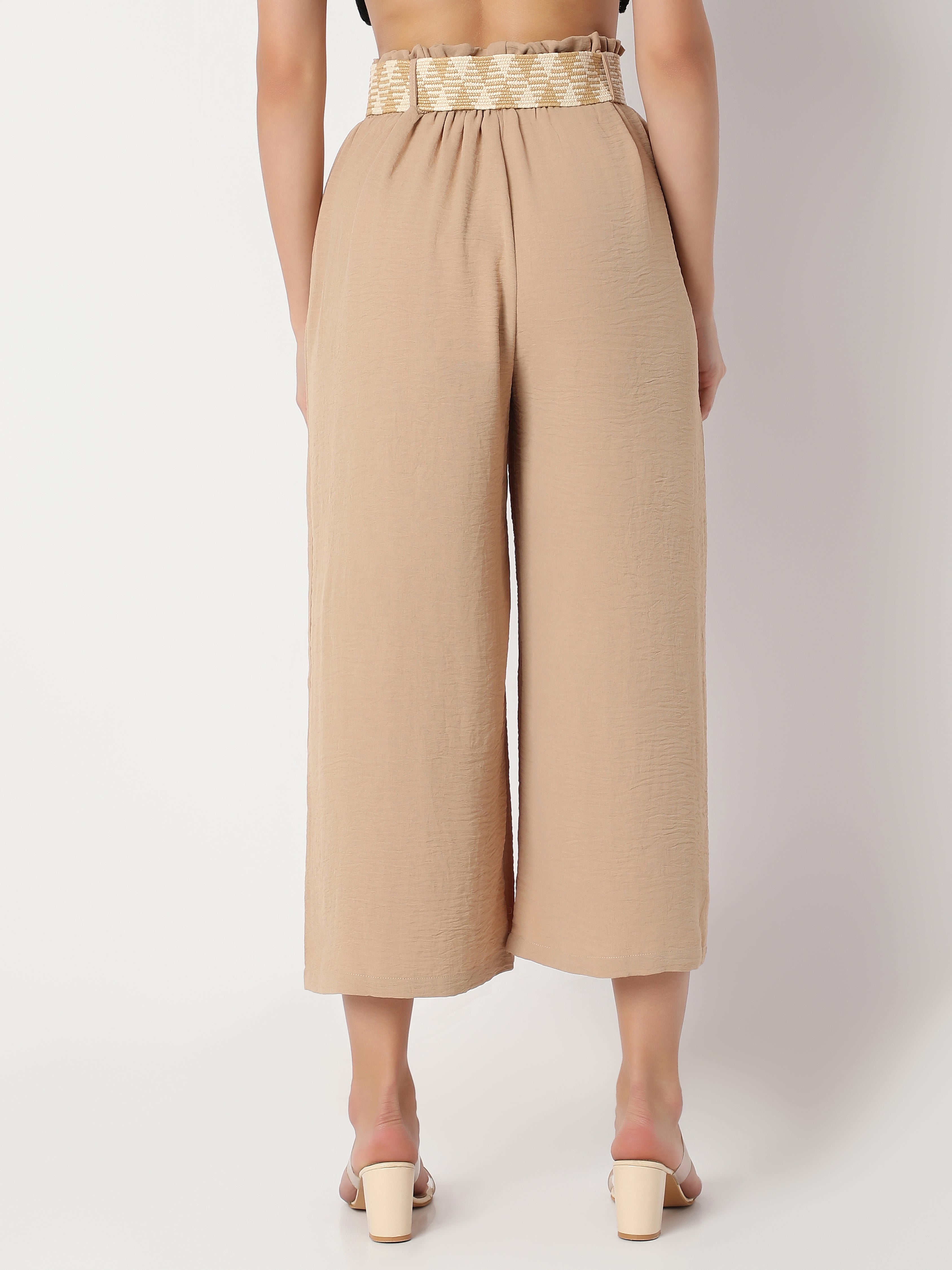 Women's Culottes Pants with Statement Belt