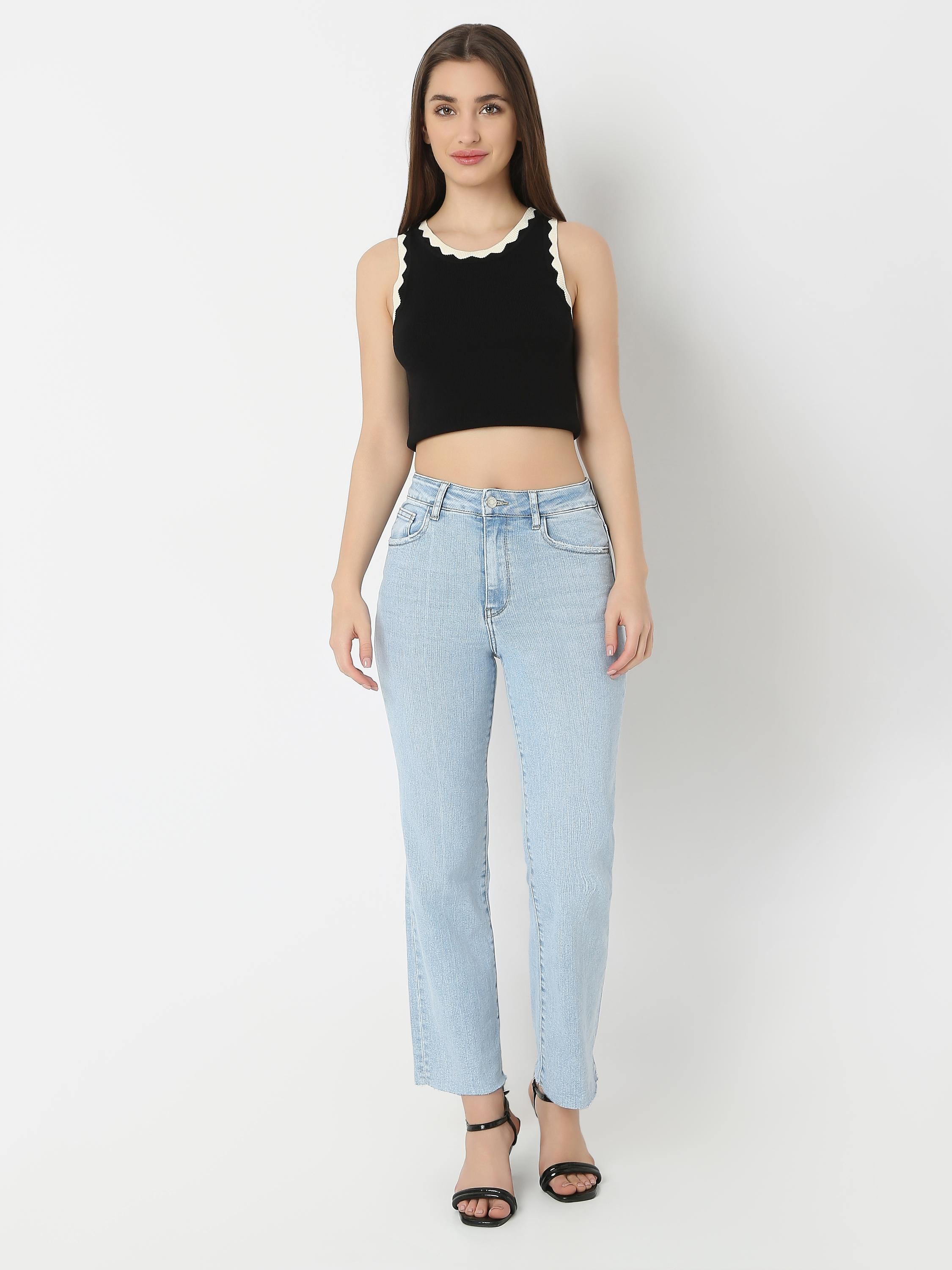 Mid-Rise Straight Jeans — Relaxed Fit